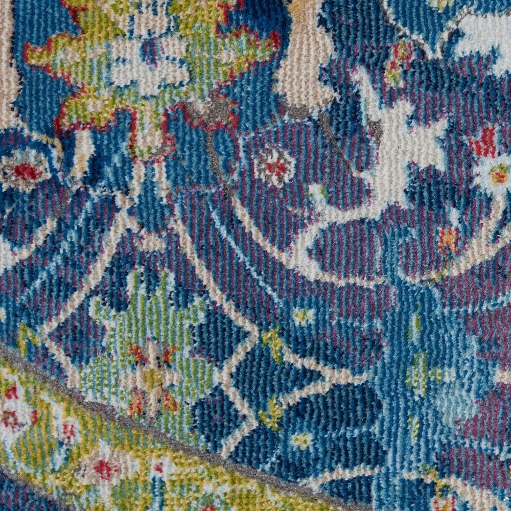 Nourison Global Vintage Blue Medallion Area Rug