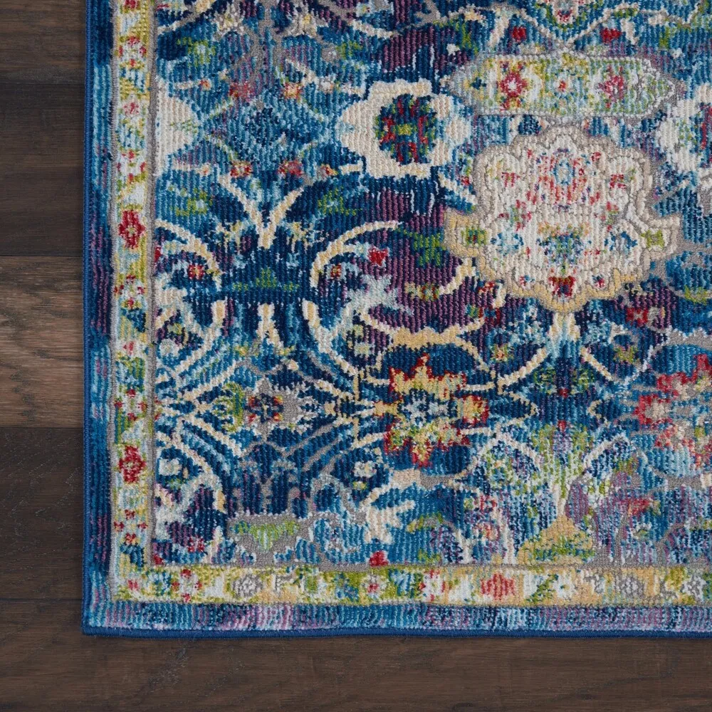 Nourison Global Vintage Blue Medallion Area Rug