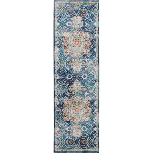 Nourison Global Vintage Blue Medallion Area Rug