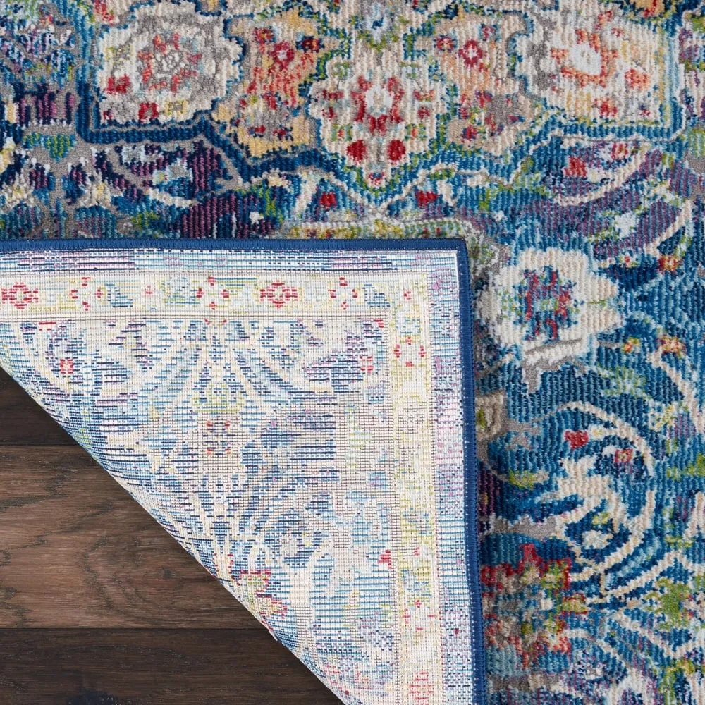 Nourison Global Vintage Blue Medallion Area Rug