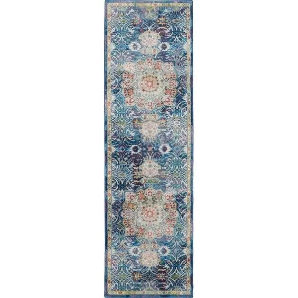 Nourison Global Vintage Blue Medallion Area Rug