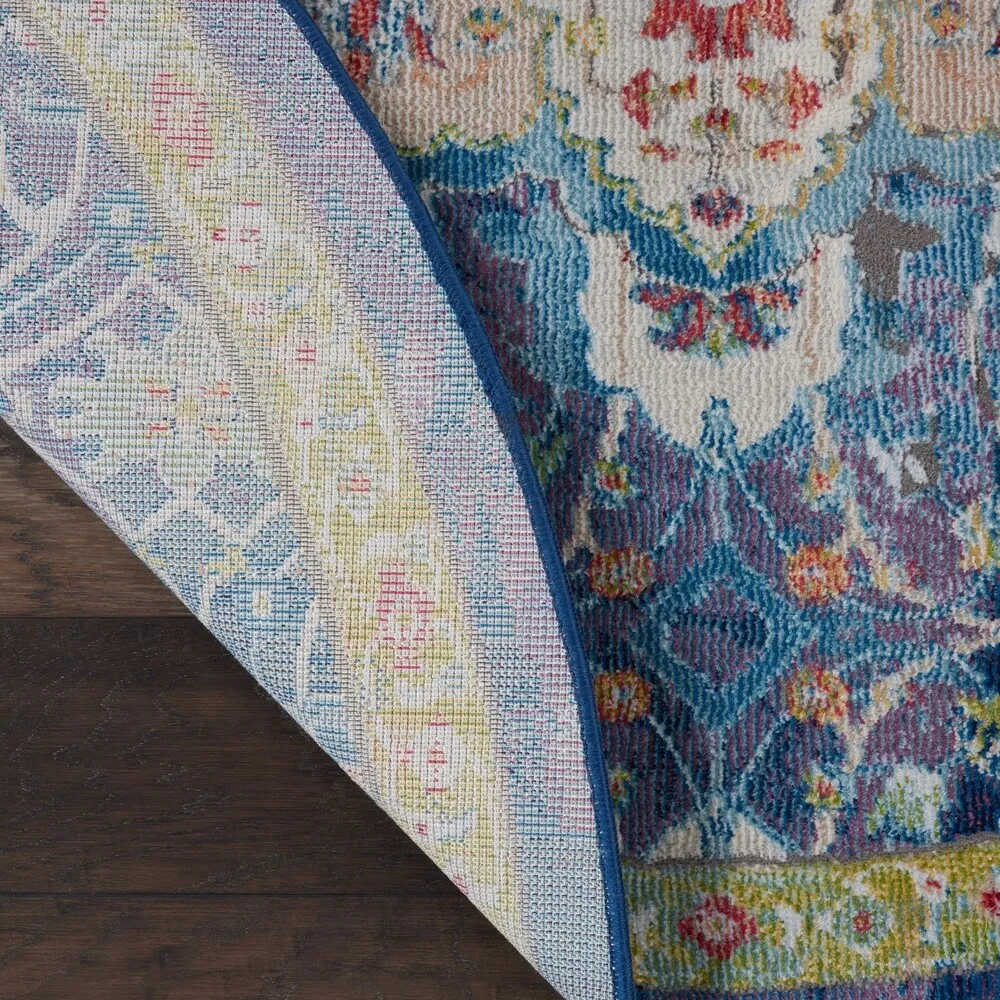 Nourison Global Vintage Blue Medallion Area Rug
