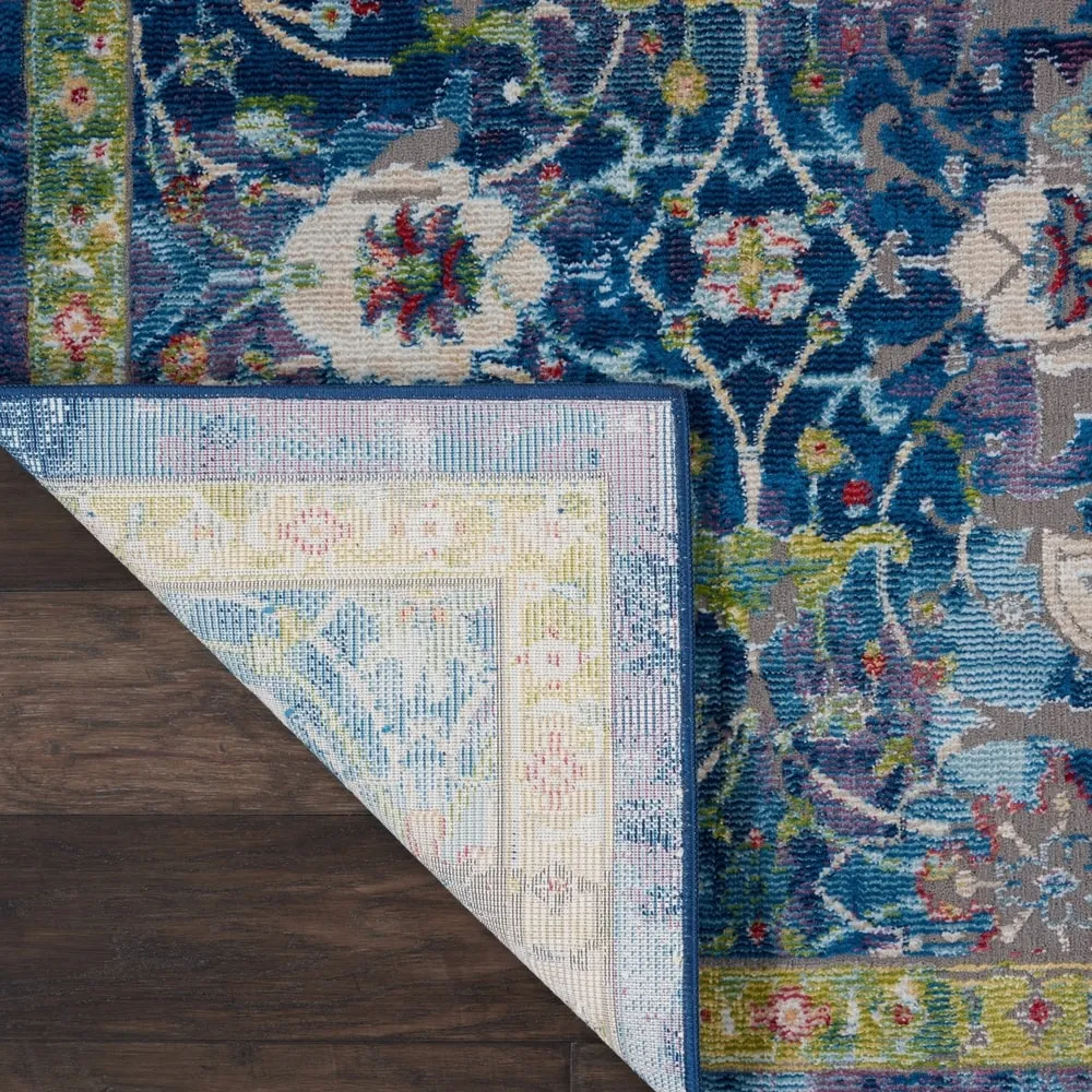 Nourison Global Vintage Blue Medallion Area Rug