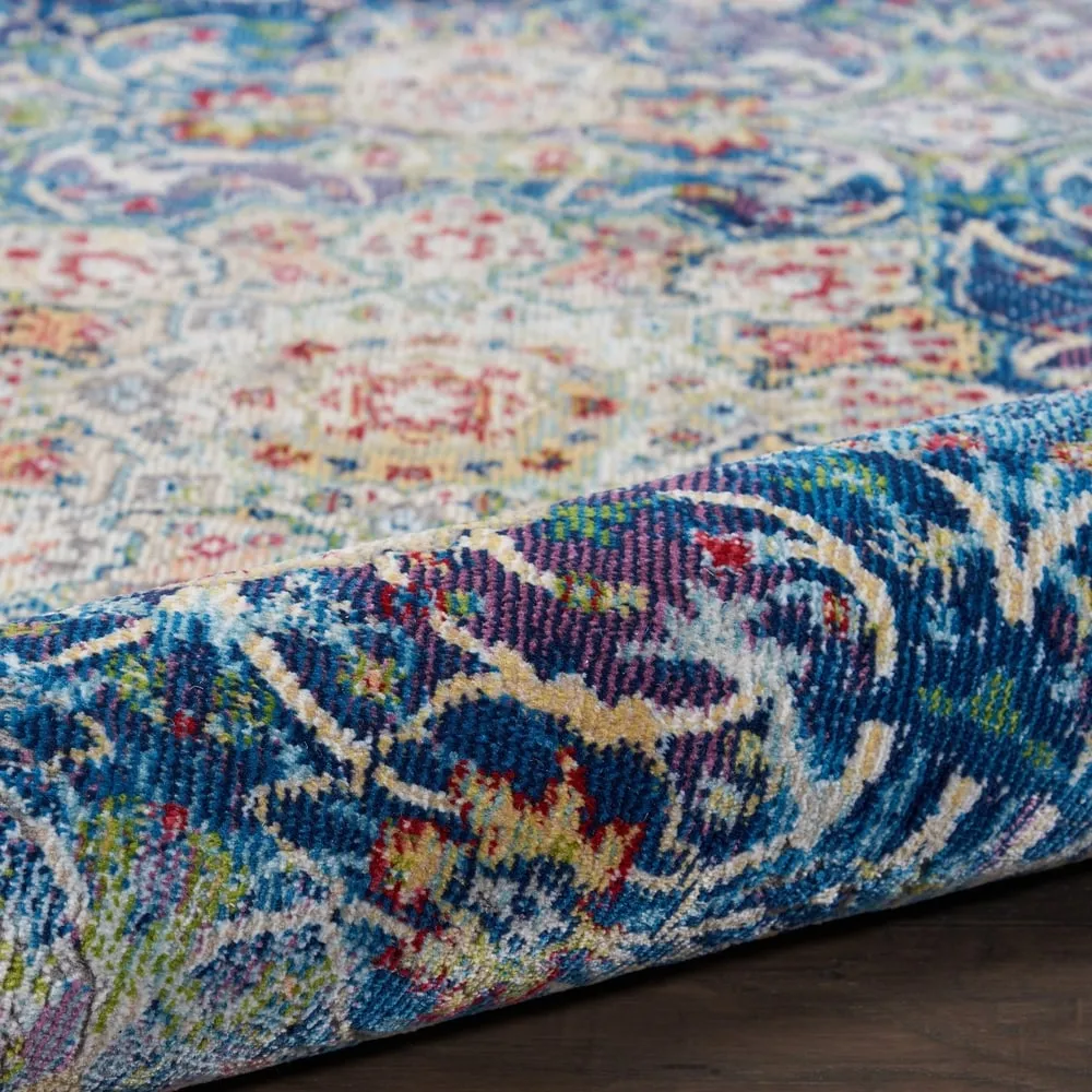 Nourison Global Vintage Blue Medallion Area Rug