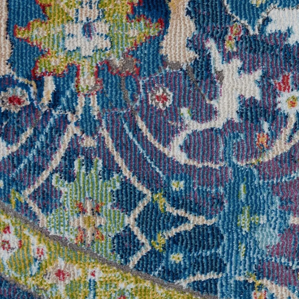 Nourison Global Vintage Blue Medallion Area Rug