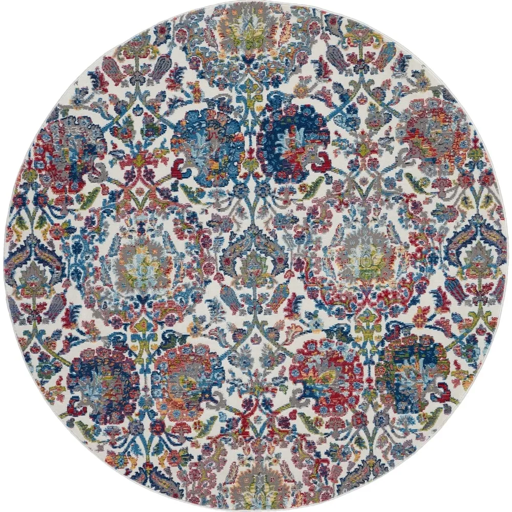 Nourison Global Vintage Ivory/Orange Damask Area Rug