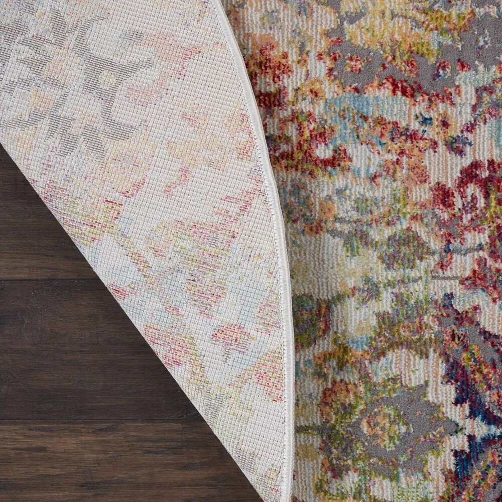 Nourison Global Vintage Ivory/Orange Damask Area Rug