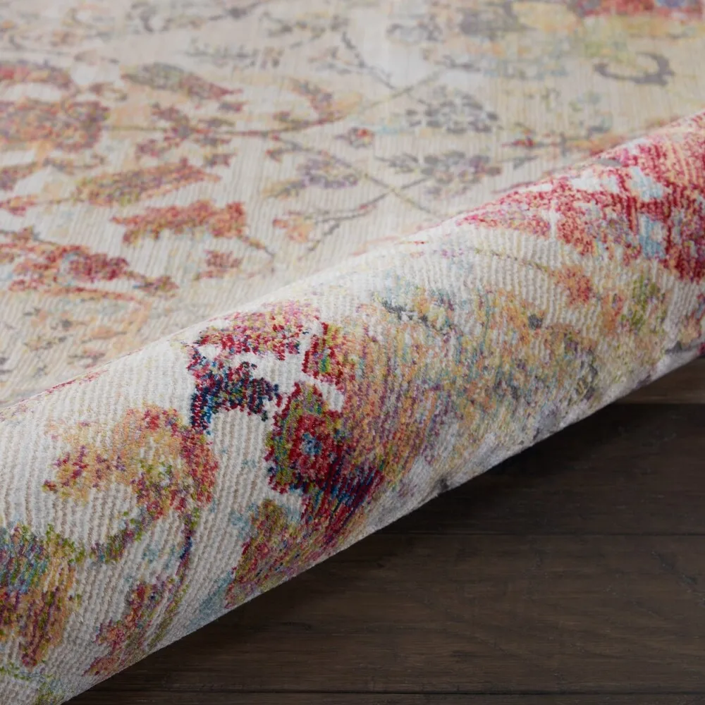 Nourison Global Vintage Ivory/Orange Damask Area Rug