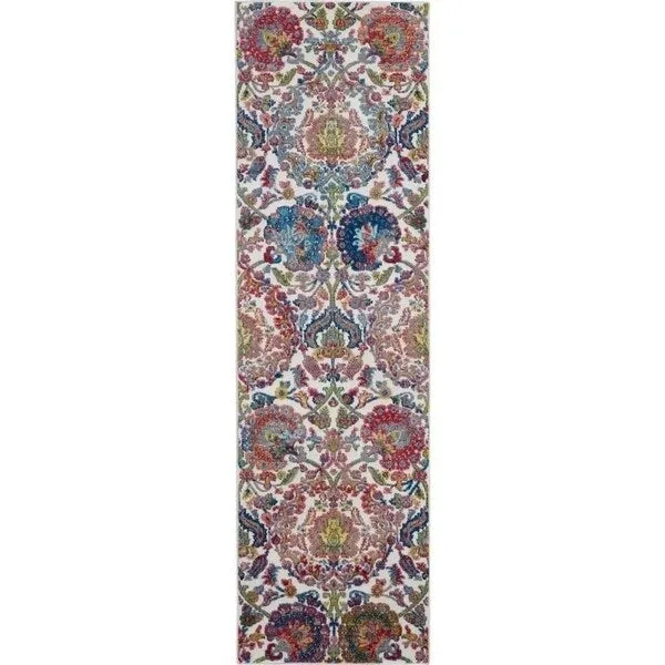 Nourison Global Vintage Ivory/Orange Damask Area Rug