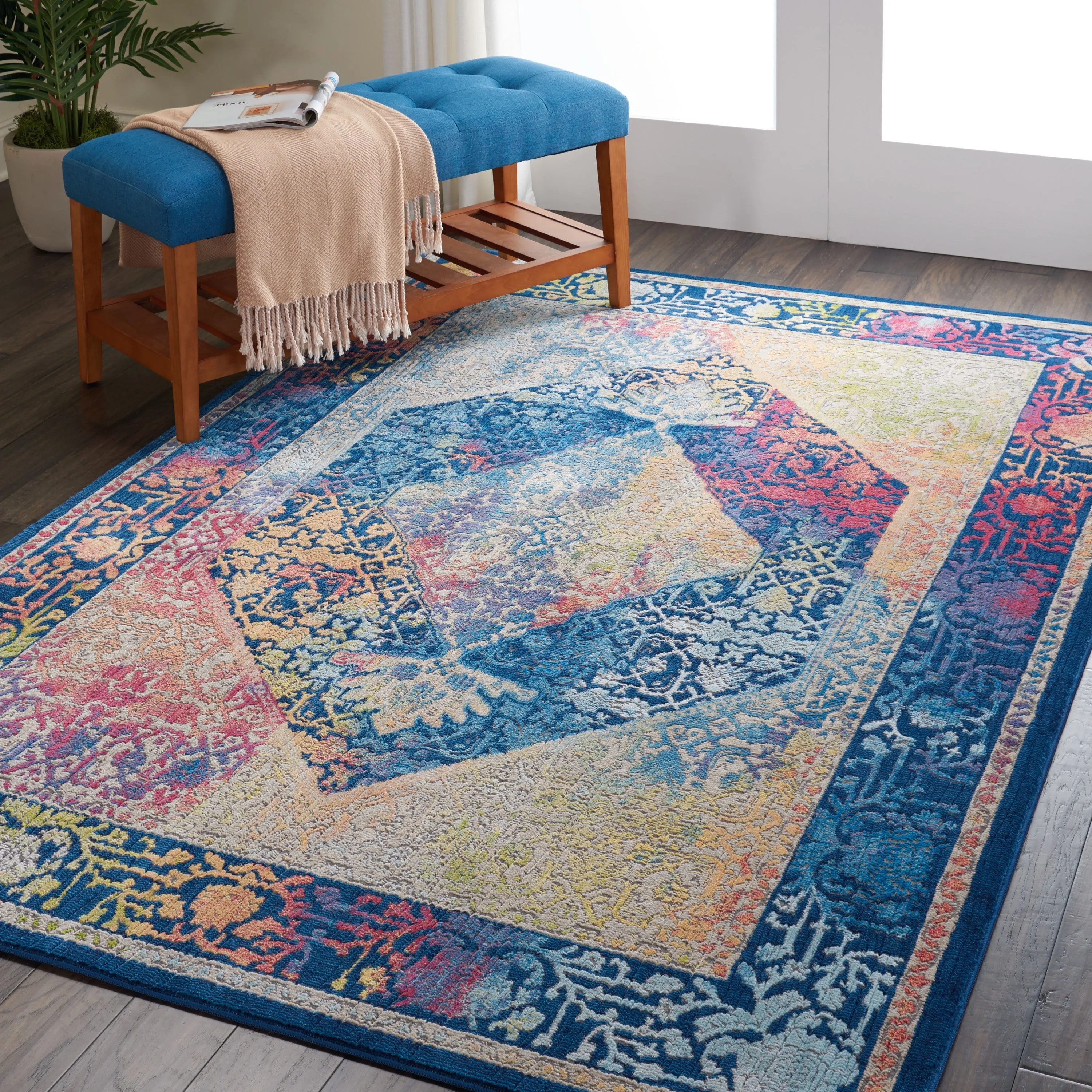 Nourison Global Vintage Medallion Boho Moroccan Area Rug