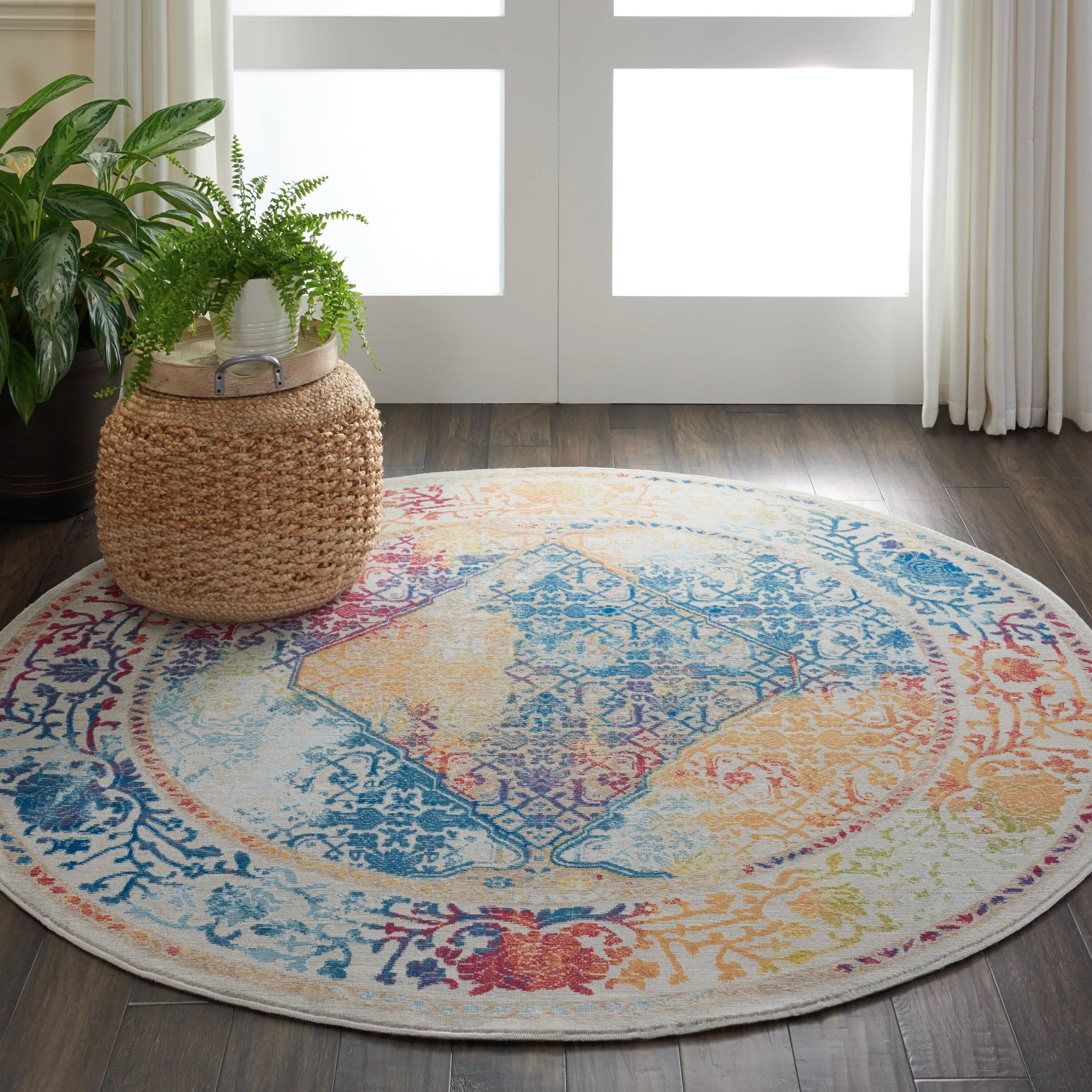 Nourison Global Vintage Medallion Boho Moroccan Area Rug