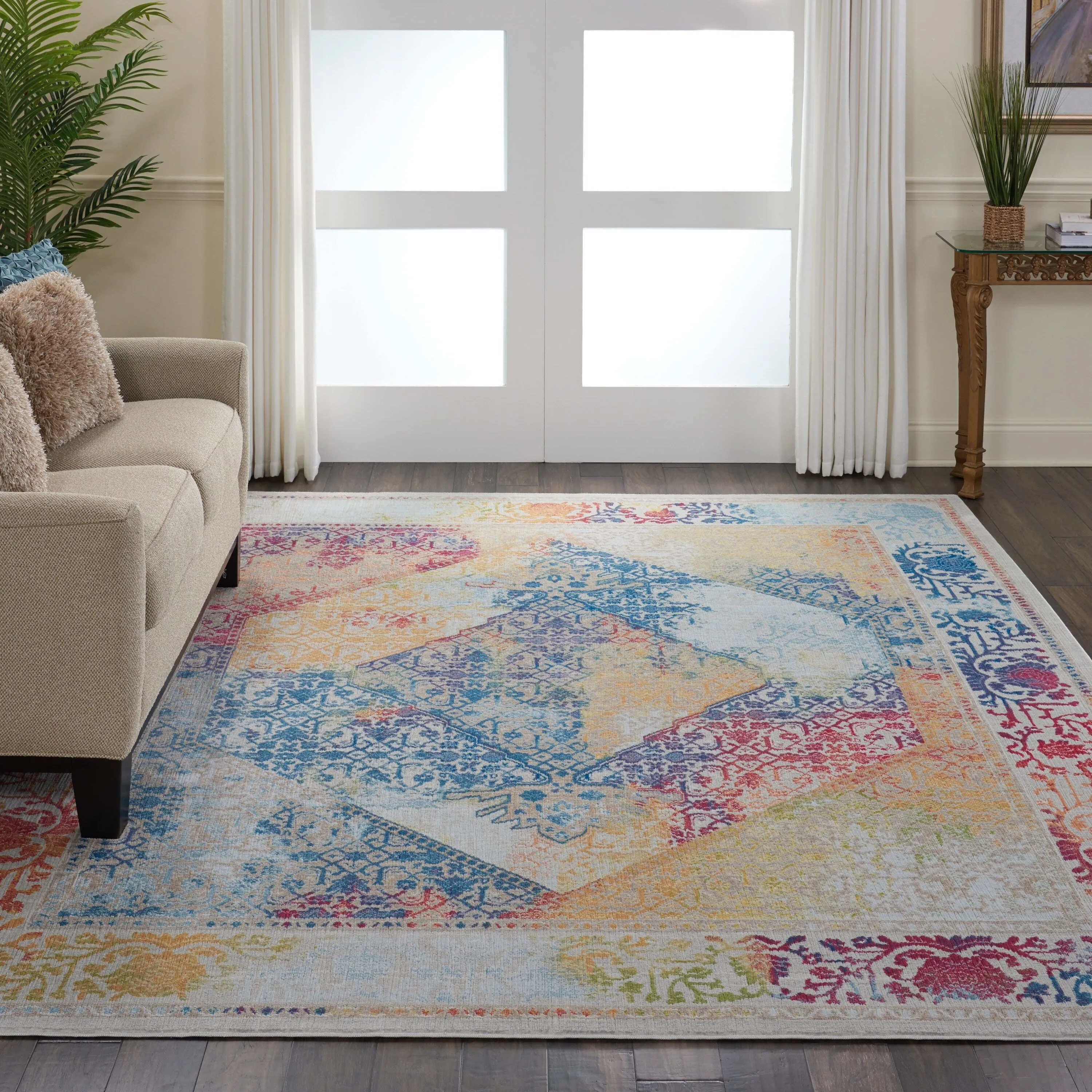 Nourison Global Vintage Medallion Boho Moroccan Area Rug