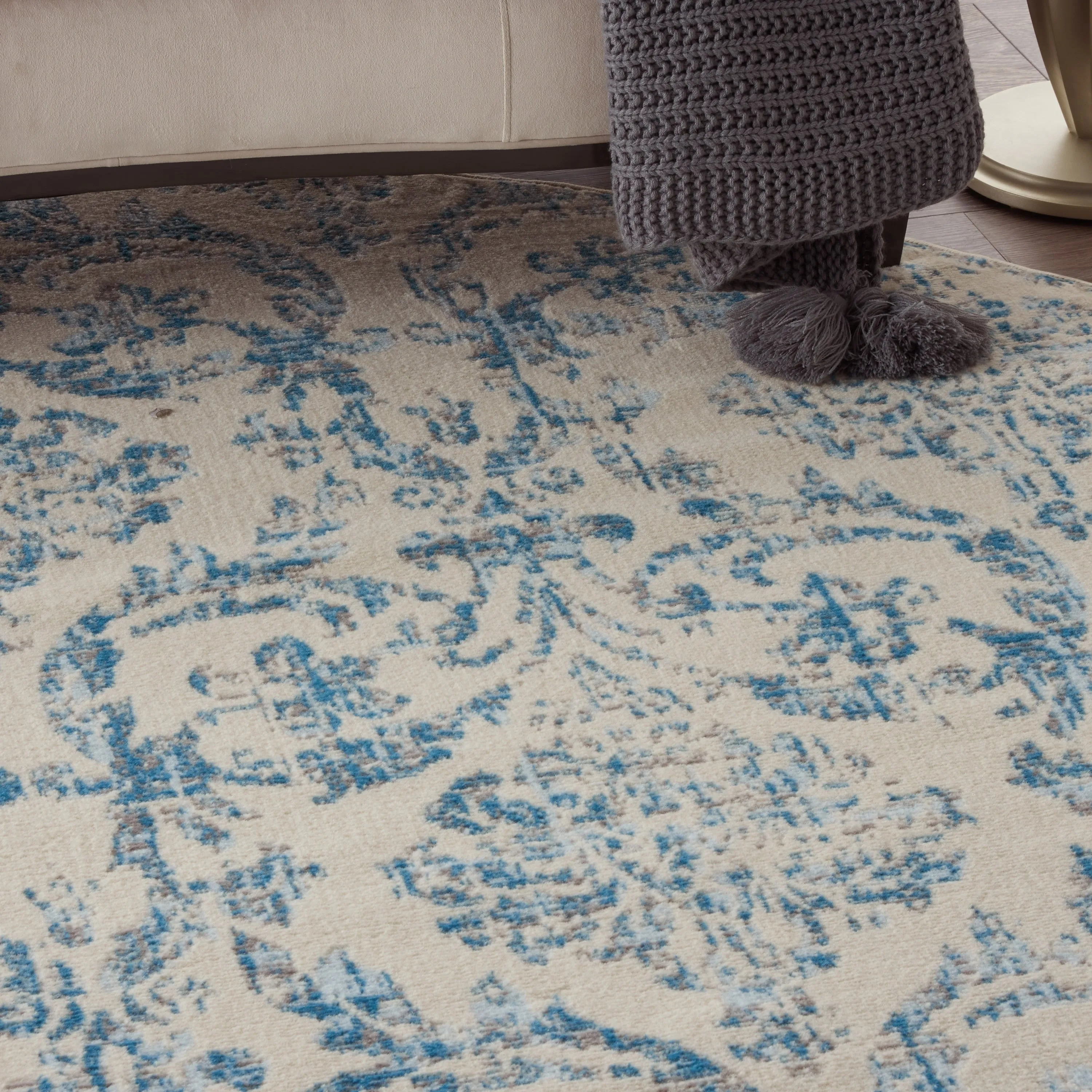 Nourison Jane Farmhouse Vintage Indoor only Damask Area Rug