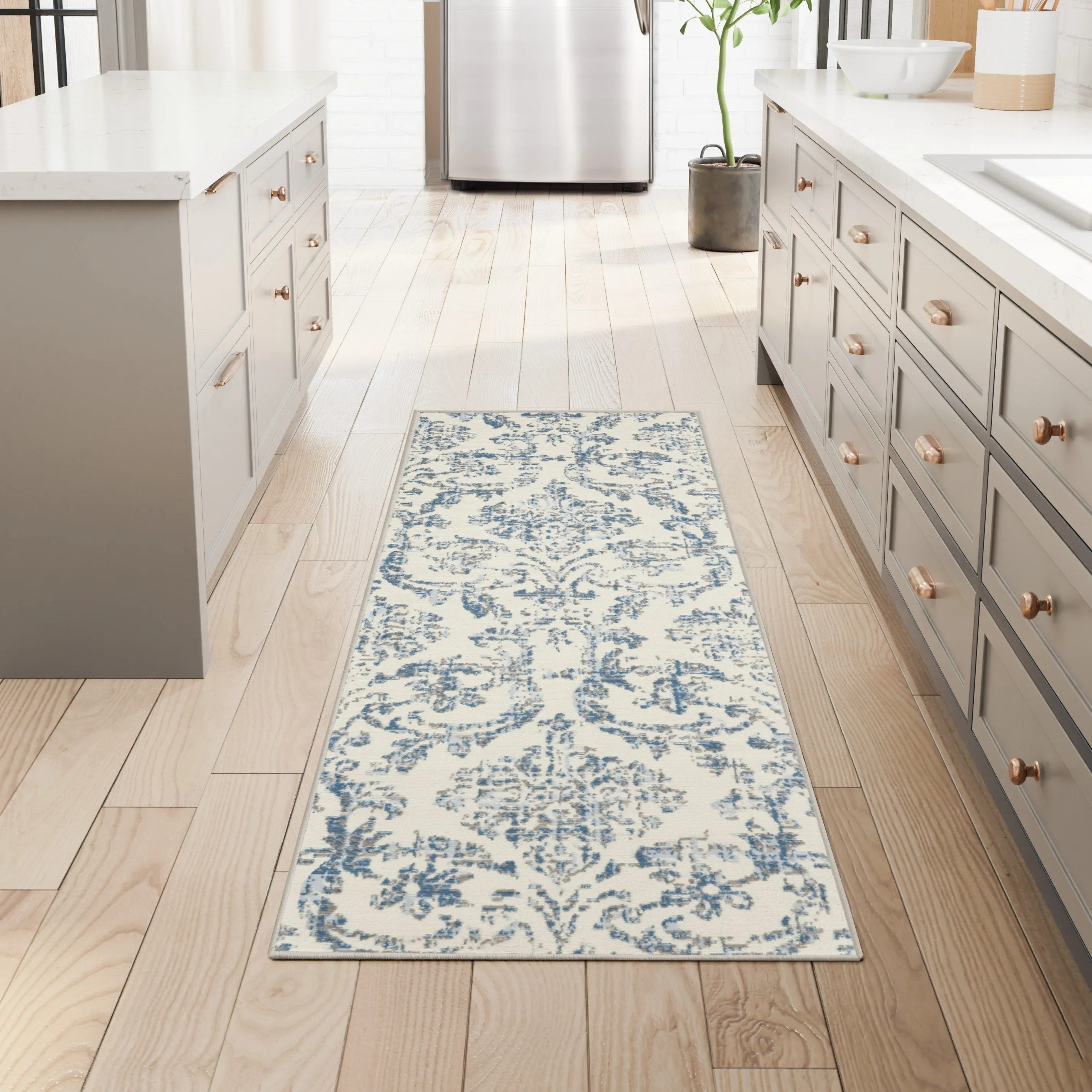 Nourison Jane Farmhouse Vintage Indoor only Damask Area Rug