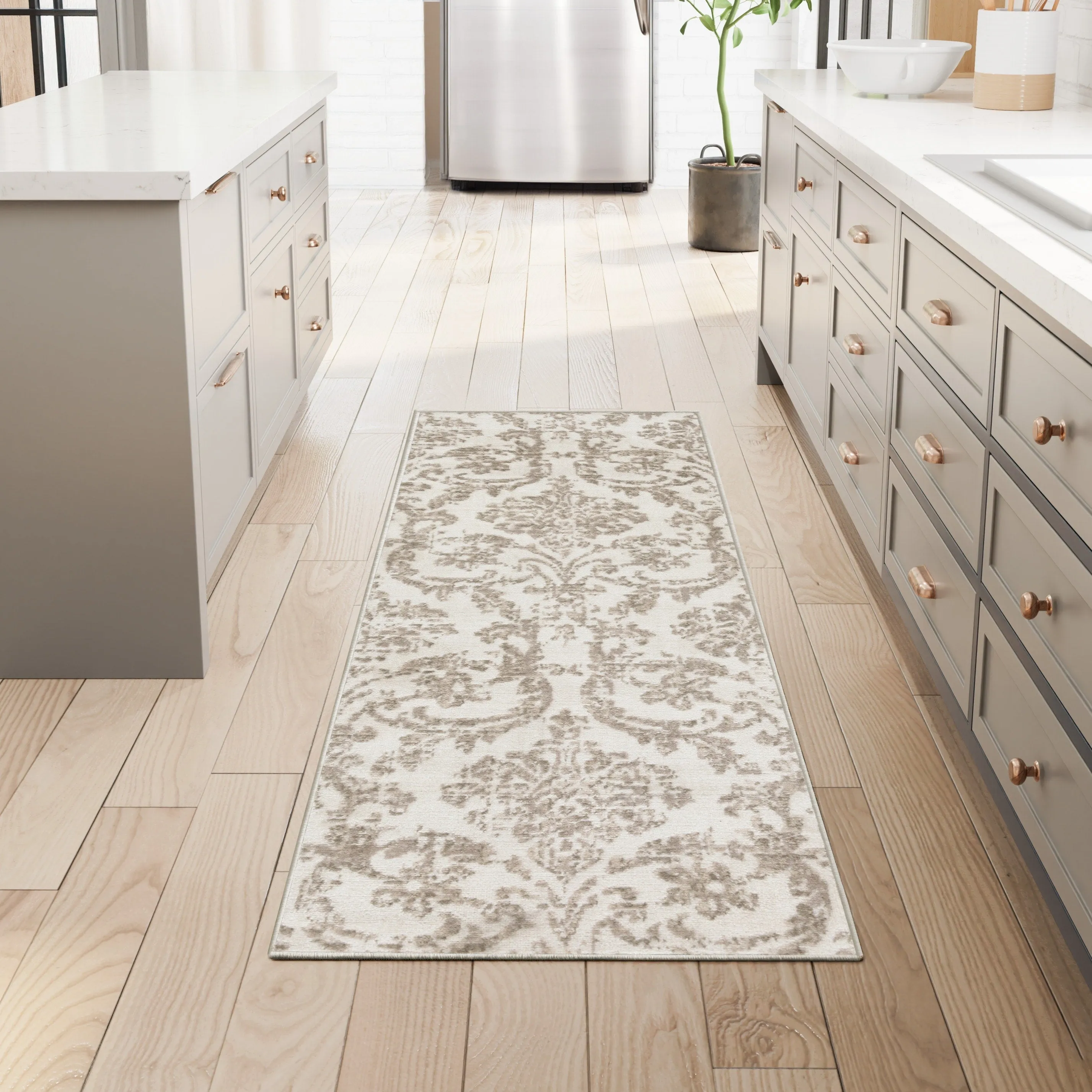 Nourison Jane Farmhouse Vintage Indoor only Damask Area Rug