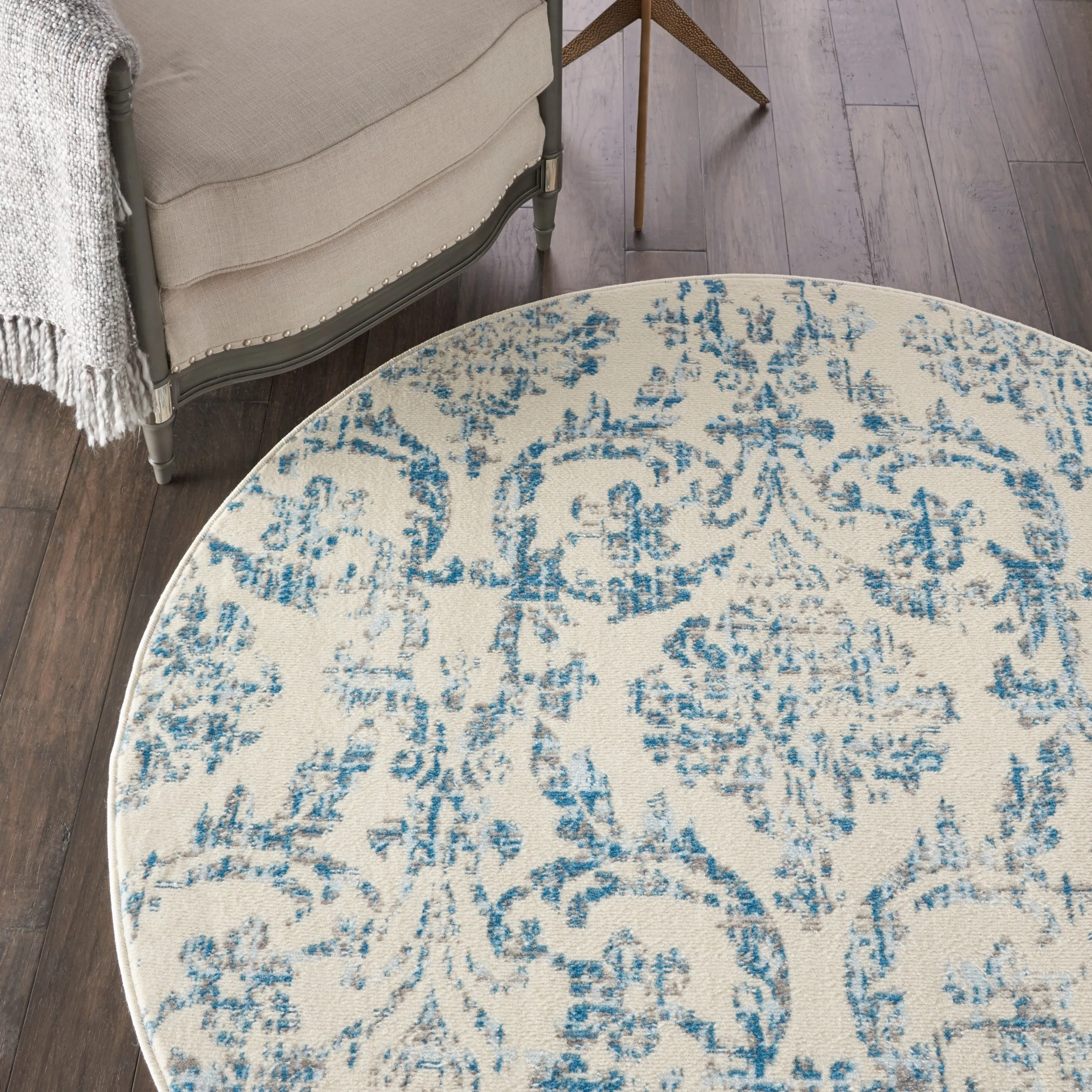 Nourison Jane Farmhouse Vintage Indoor only Damask Area Rug