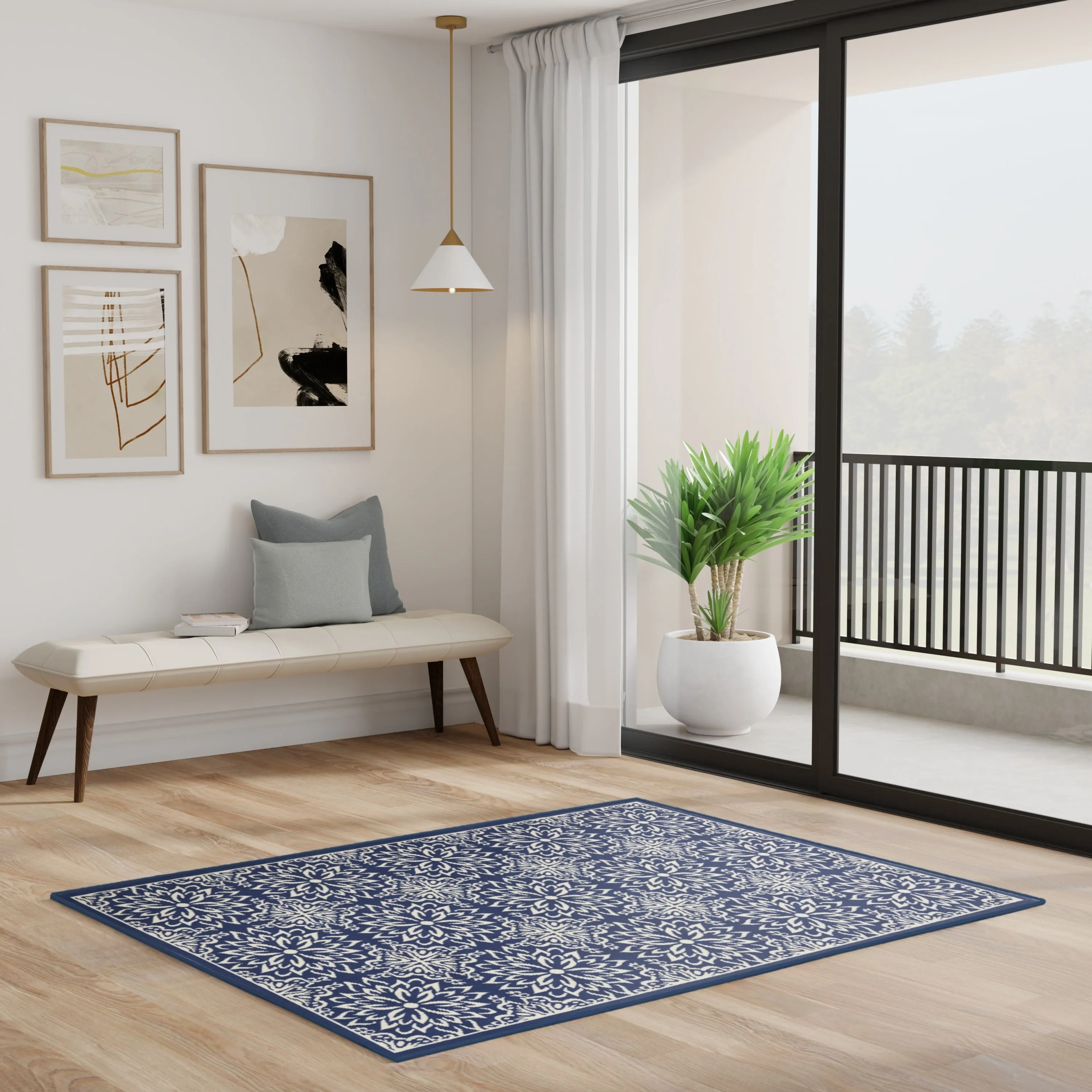 Nourison Jane Floral Medallion Indoor only Area Rug