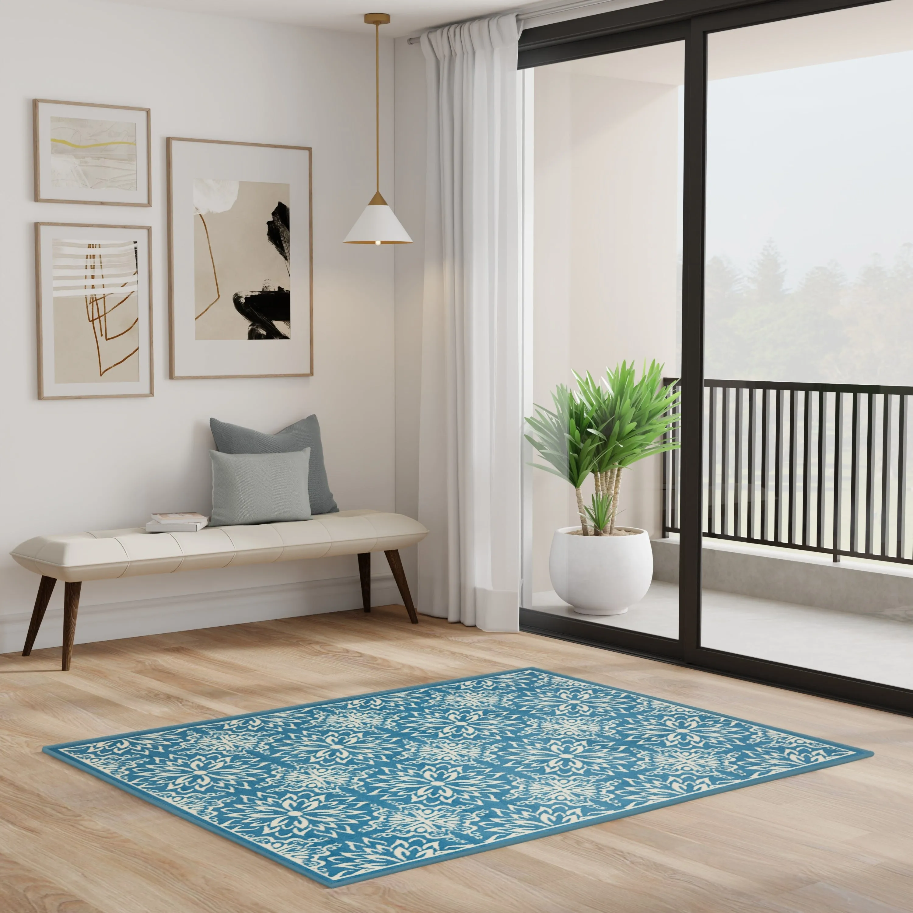 Nourison Jane Floral Medallion Indoor only Area Rug