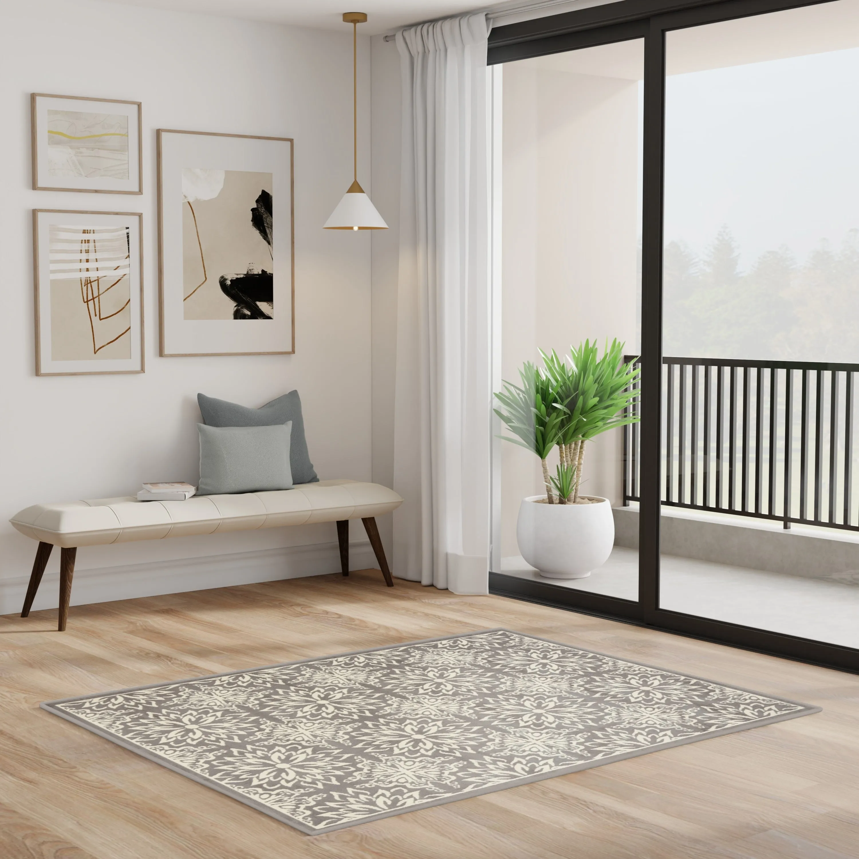 Nourison Jane Floral Medallion Indoor only Area Rug