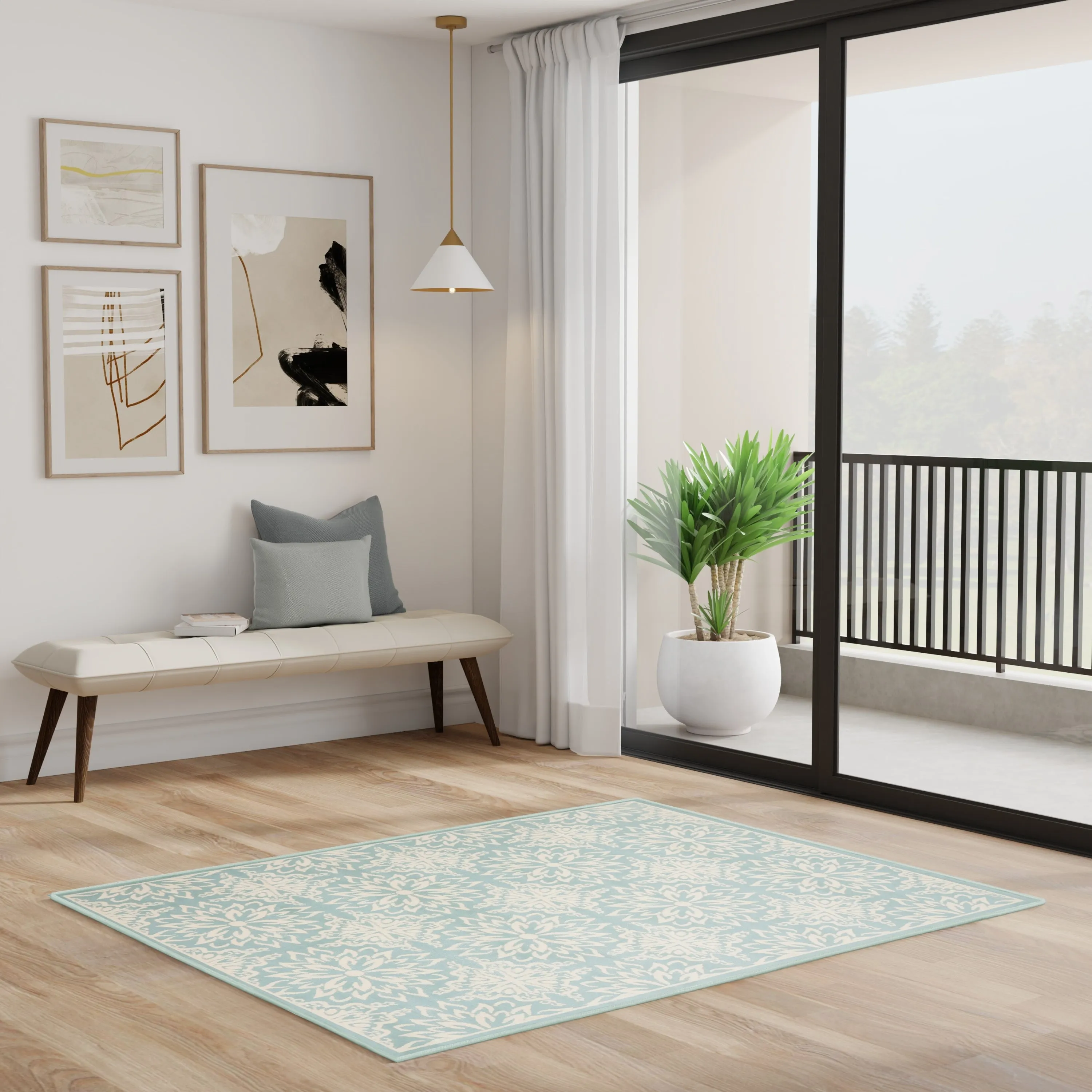 Nourison Jane Floral Medallion Indoor only Area Rug