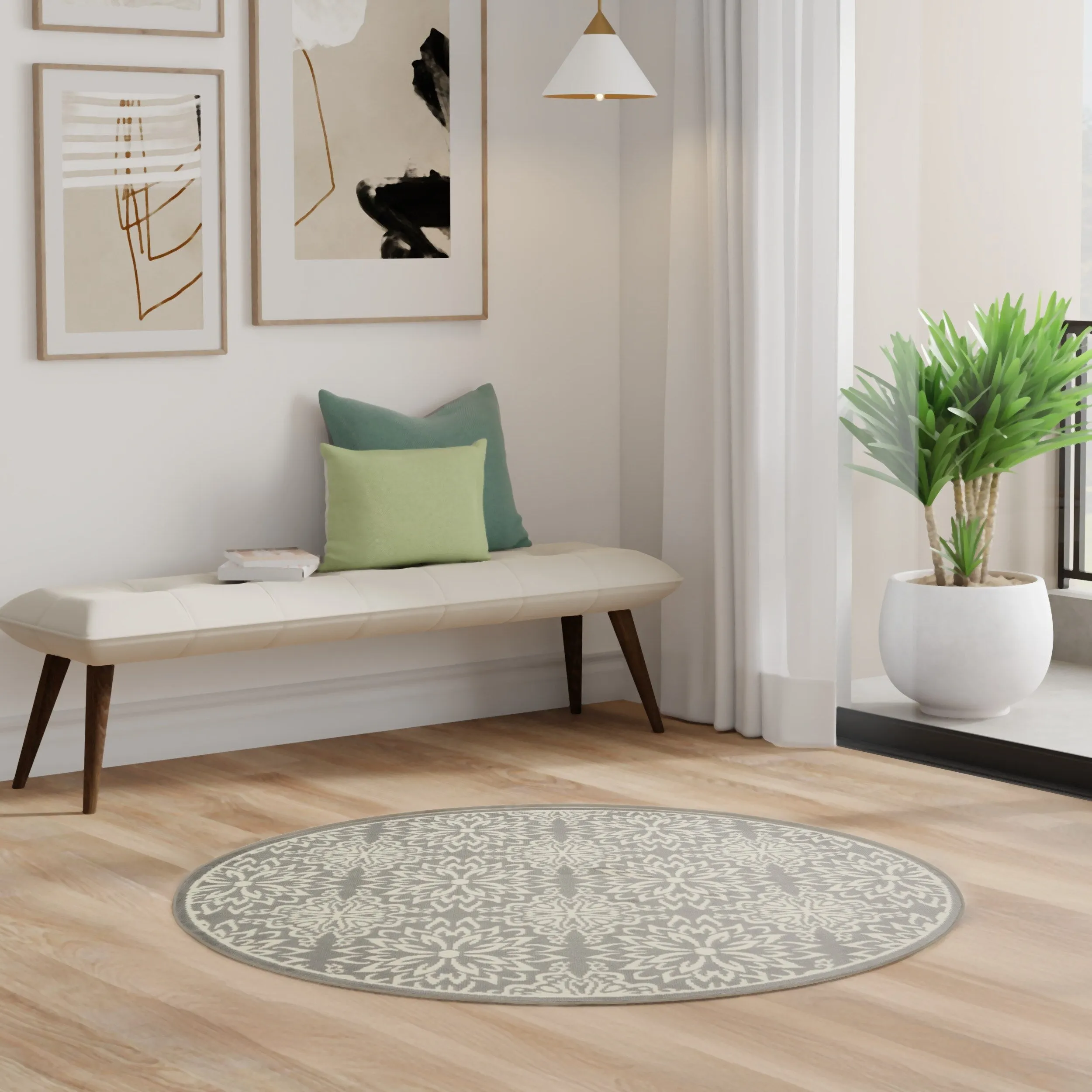 Nourison Jane Floral Medallion Indoor only Area Rug