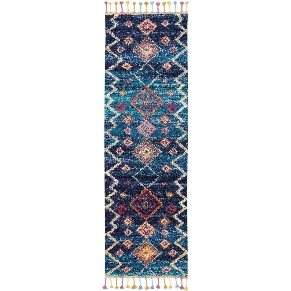 Nourison Moroccan Casbah Boho Geometric Tassel Area Rug