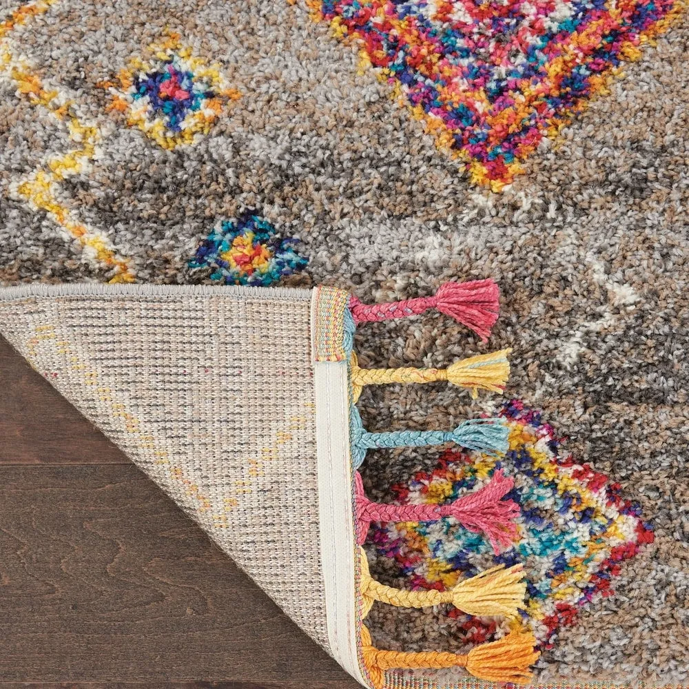 Nourison Moroccan Casbah Boho Geometric Tassel Area Rug
