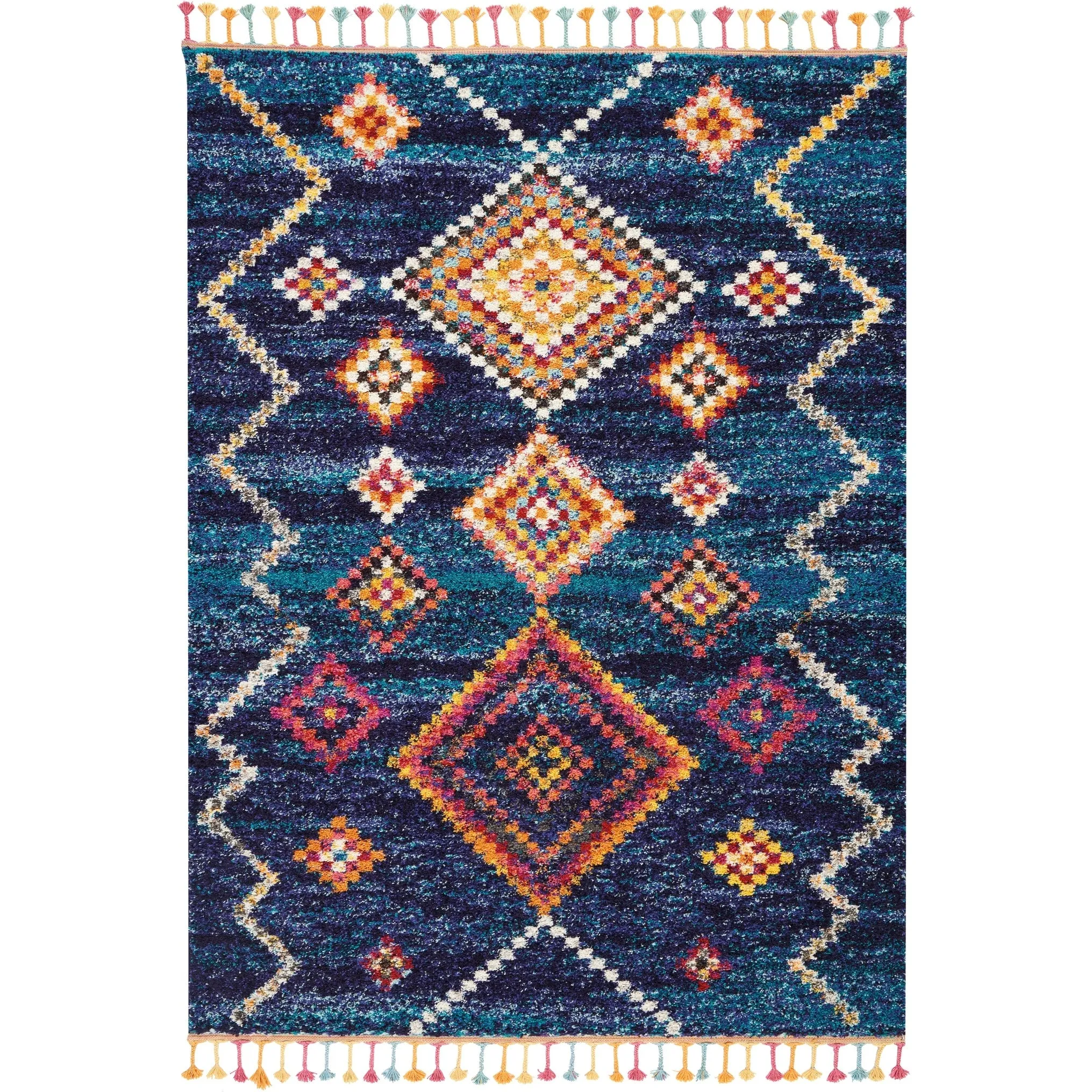 Nourison Moroccan Casbah Boho Geometric Tassel Area Rug