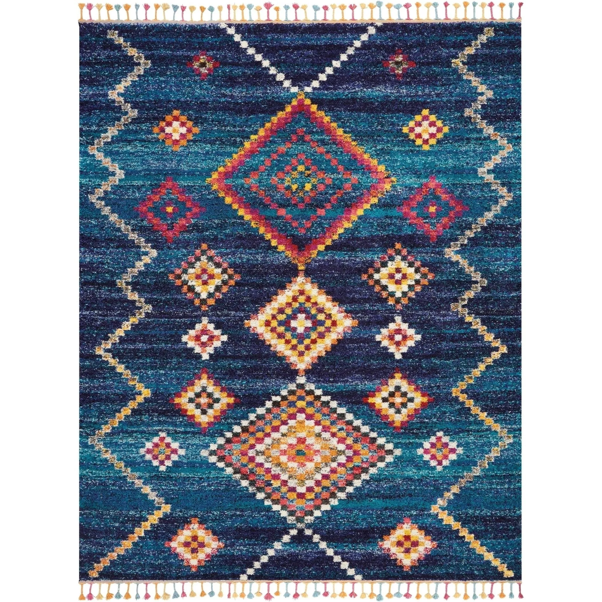Nourison Moroccan Casbah Boho Geometric Tassel Area Rug