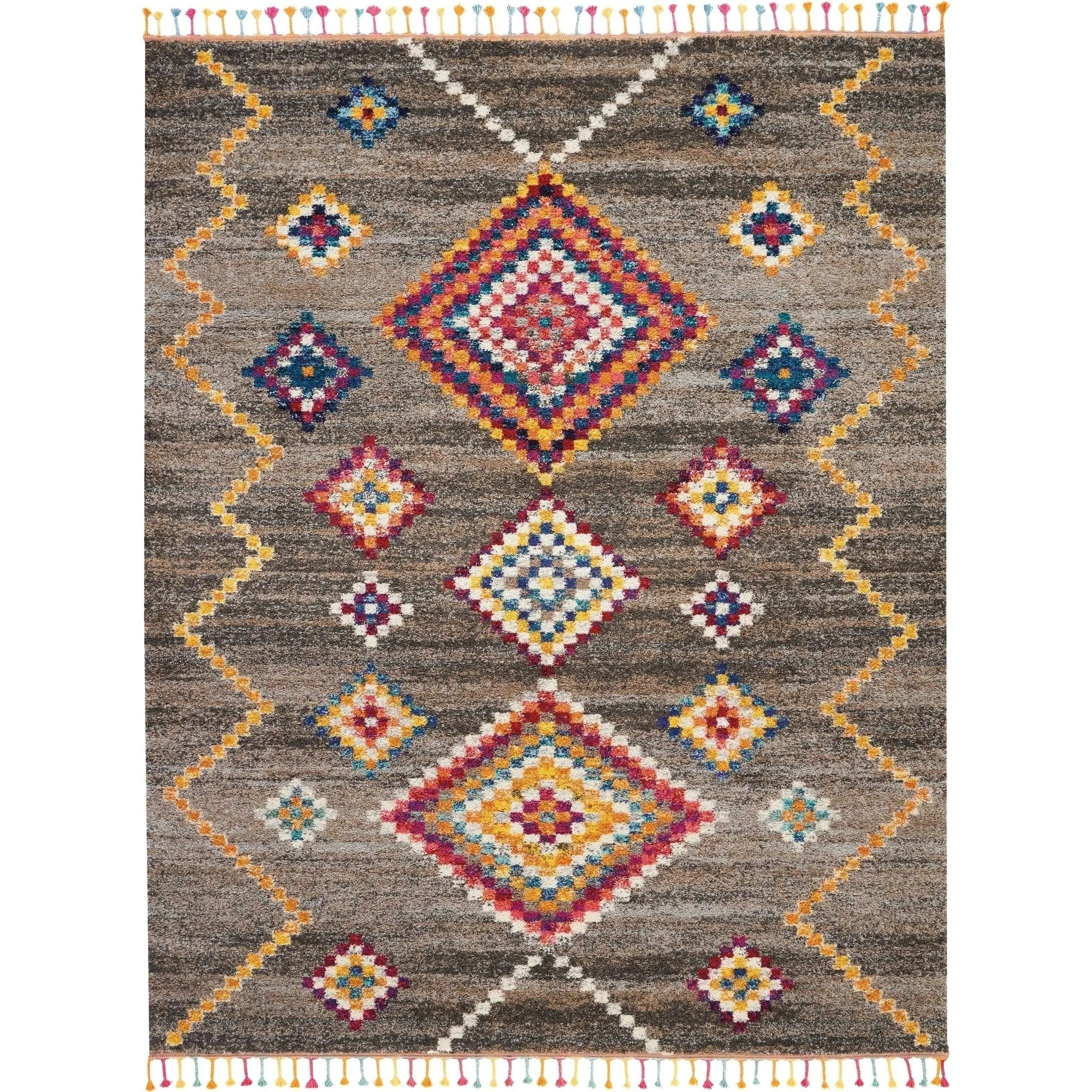 Nourison Moroccan Casbah Boho Geometric Tassel Area Rug