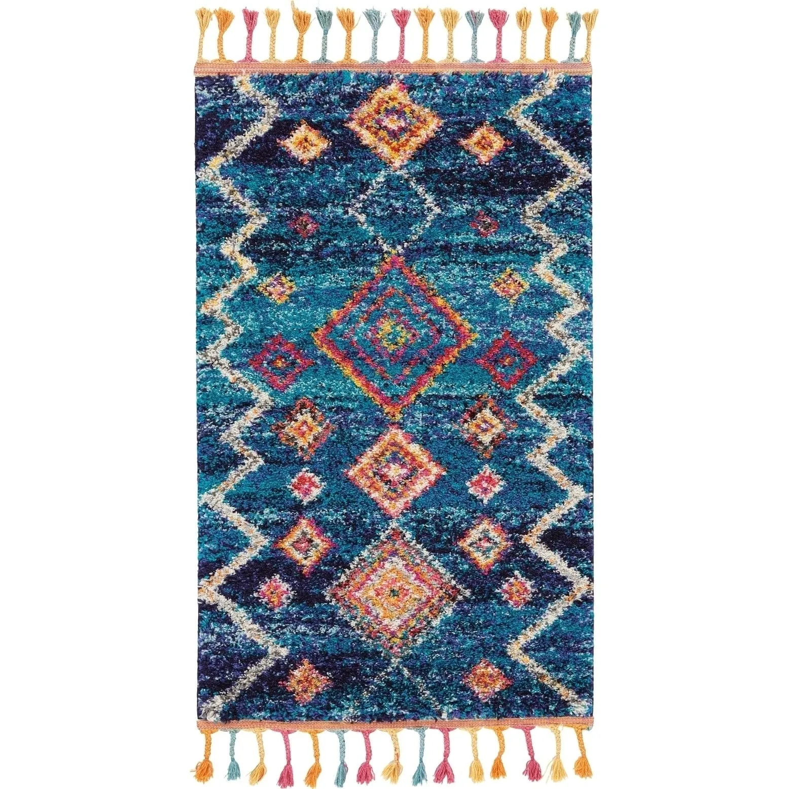 Nourison Moroccan Casbah Boho Geometric Tassel Area Rug