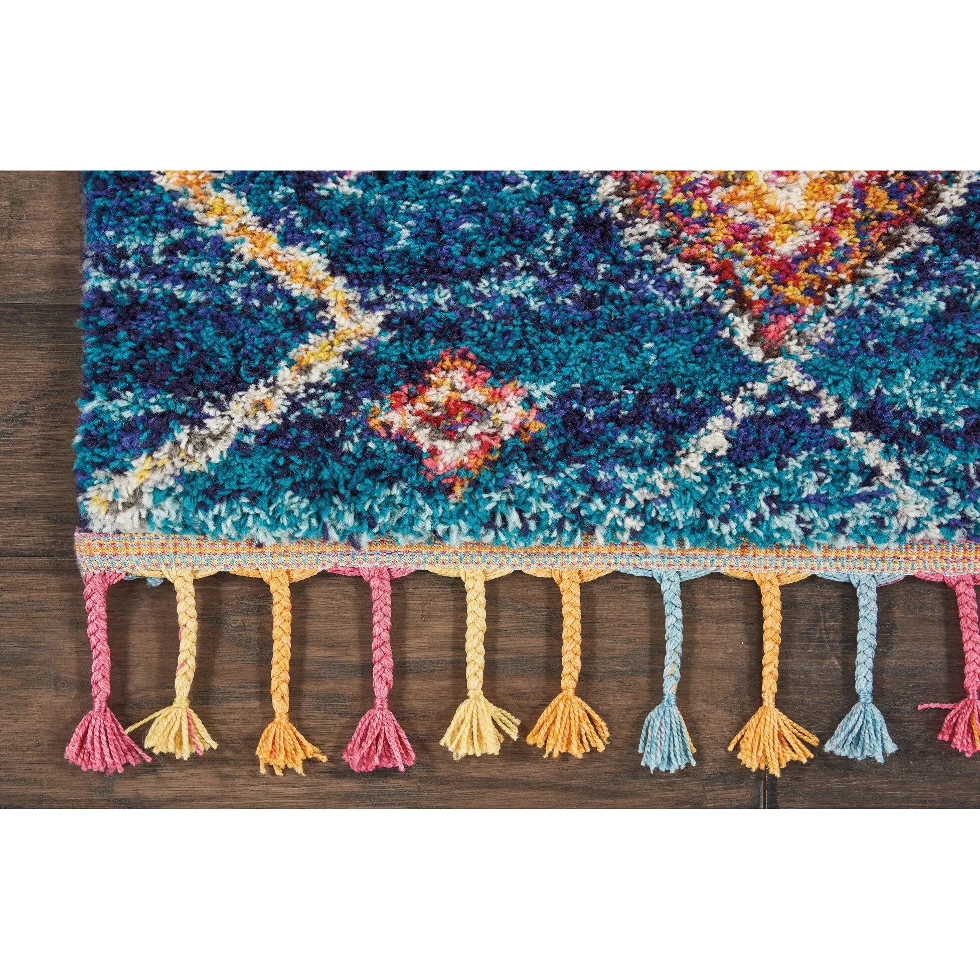 Nourison Moroccan Casbah Boho Geometric Tassel Area Rug