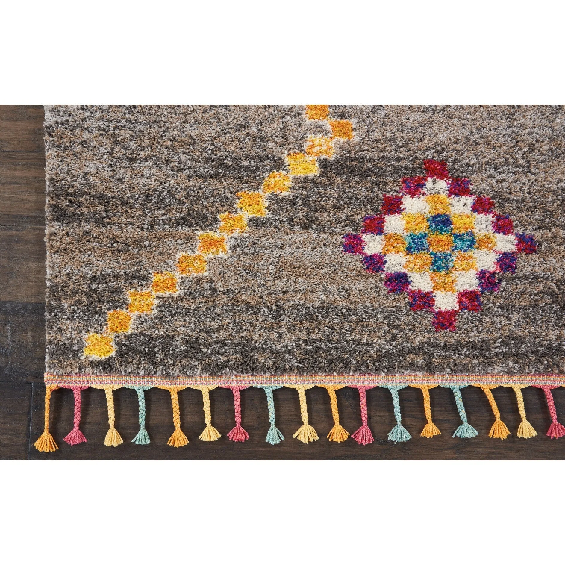 Nourison Moroccan Casbah Boho Geometric Tassel Area Rug