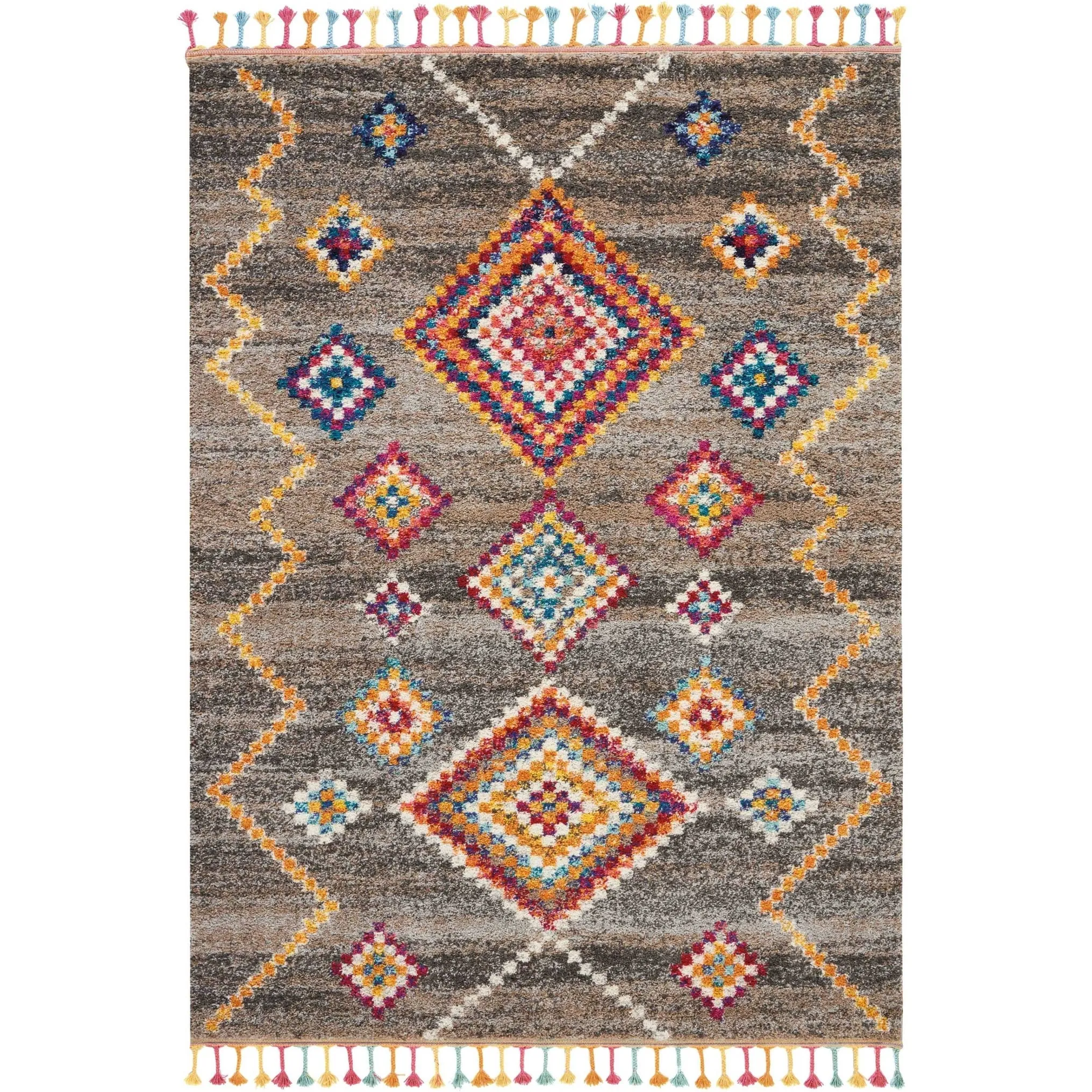 Nourison Moroccan Casbah Boho Geometric Tassel Area Rug