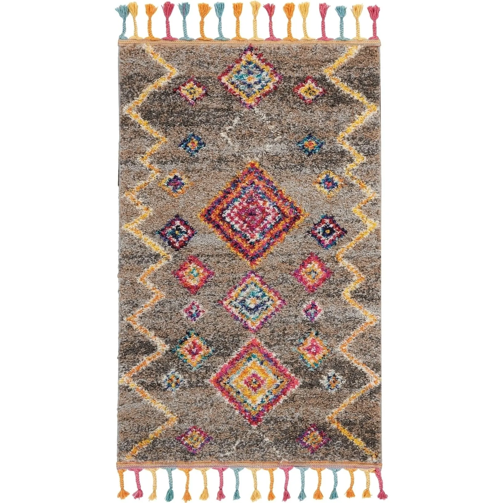Nourison Moroccan Casbah Boho Geometric Tassel Area Rug