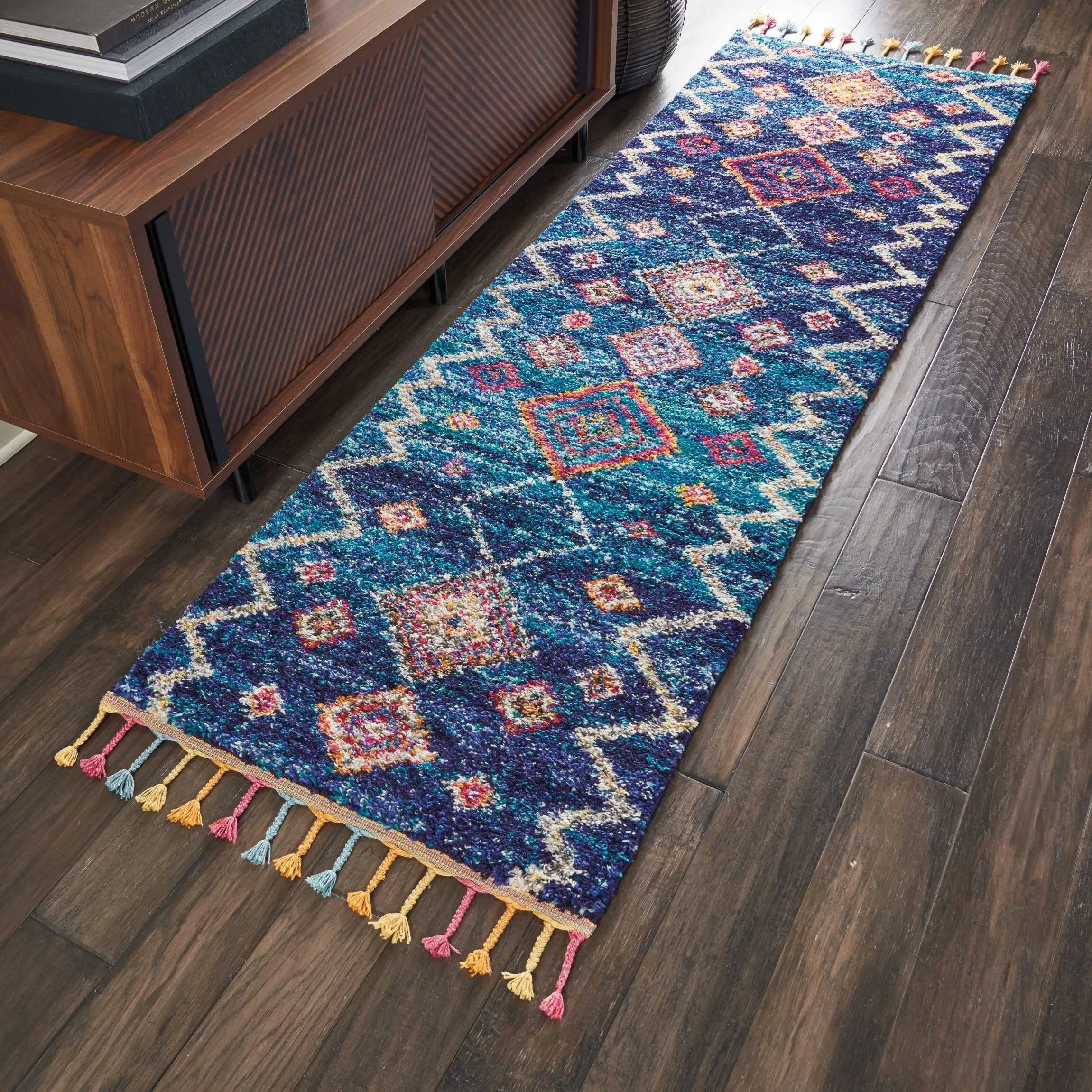 Nourison Moroccan Casbah Boho Geometric Tassel Area Rug
