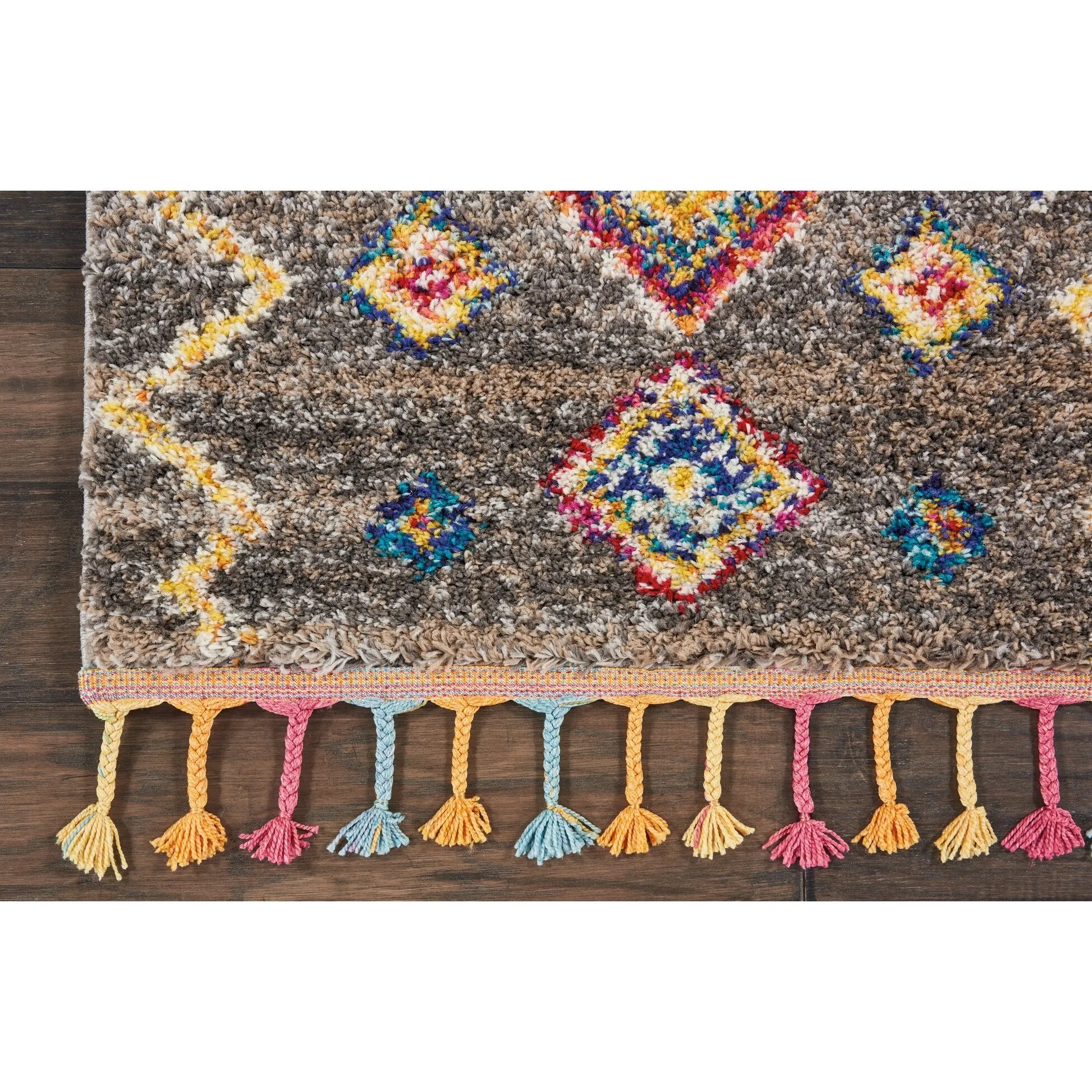 Nourison Moroccan Casbah Boho Geometric Tassel Area Rug