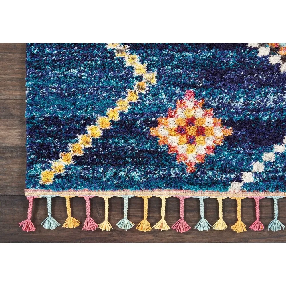 Nourison Moroccan Casbah Boho Geometric Tassel Area Rug