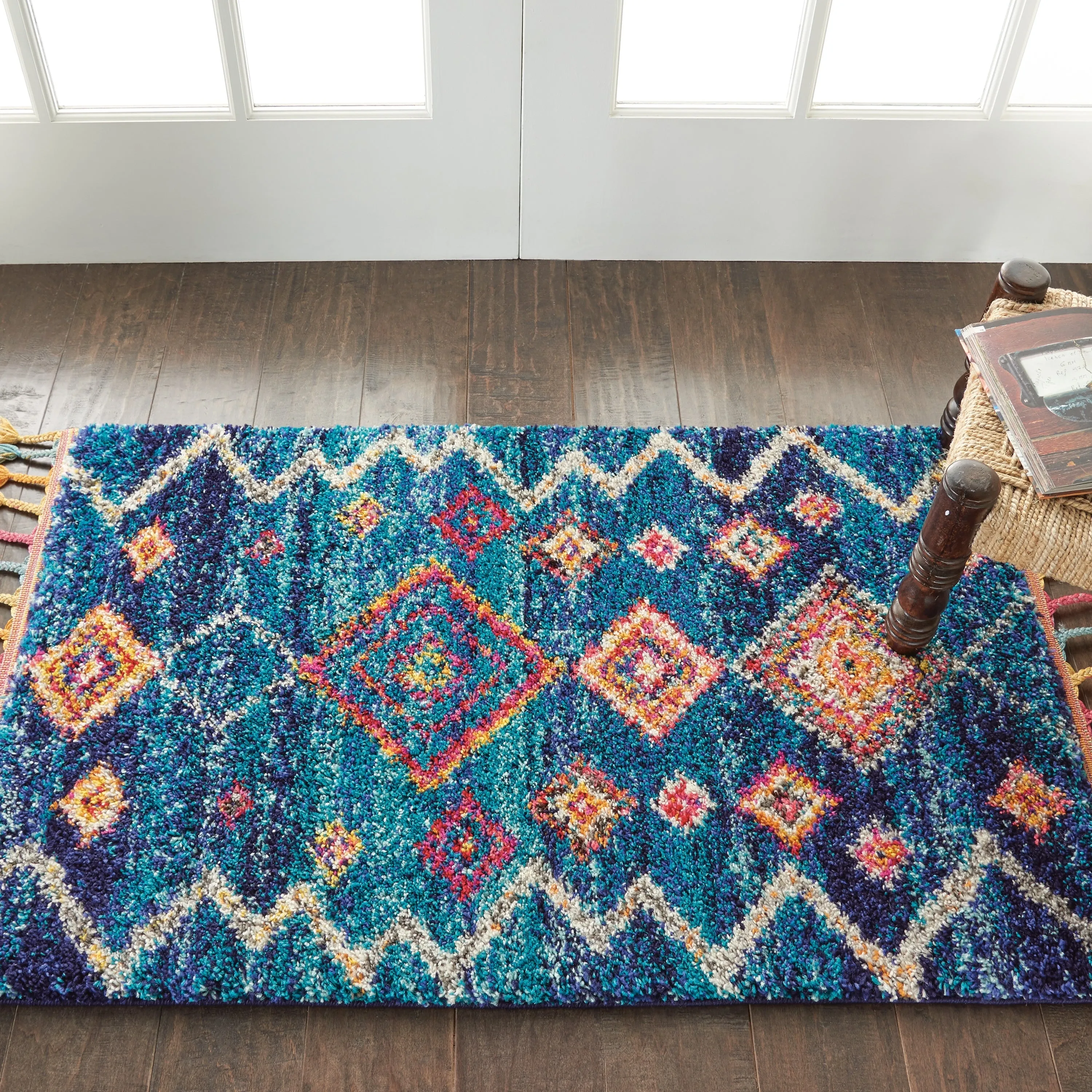 Nourison Moroccan Casbah Boho Geometric Tassel Area Rug