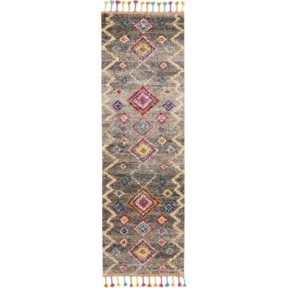 Nourison Moroccan Casbah Boho Geometric Tassel Area Rug