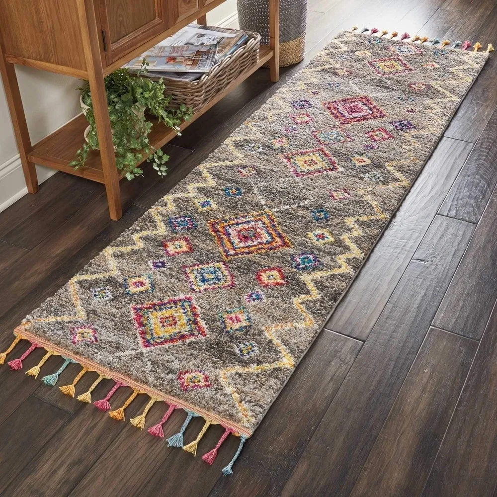 Nourison Moroccan Casbah Boho Geometric Tassel Area Rug