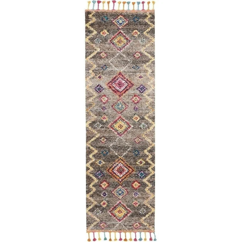 Nourison Moroccan Casbah Boho Geometric Tassel Area Rug