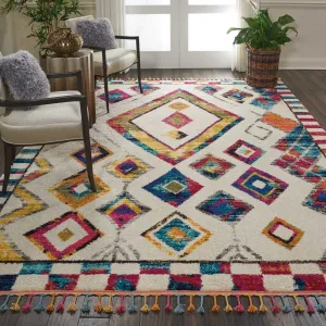 Nourison Moroccan Casbah Colorful Tribal Diamond Area Rug