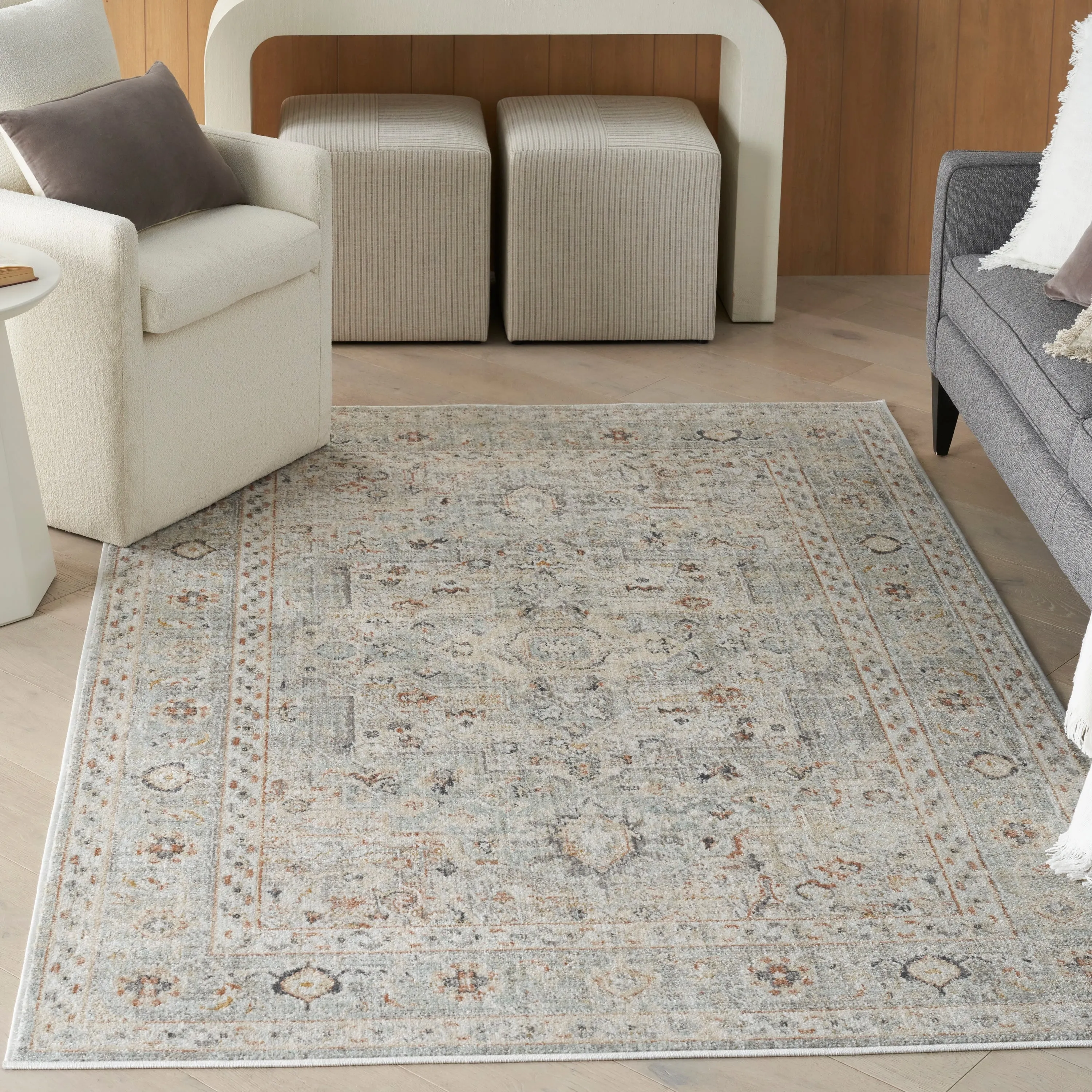 Nourison Oushak Home Indoor Grey Persian Area Rug