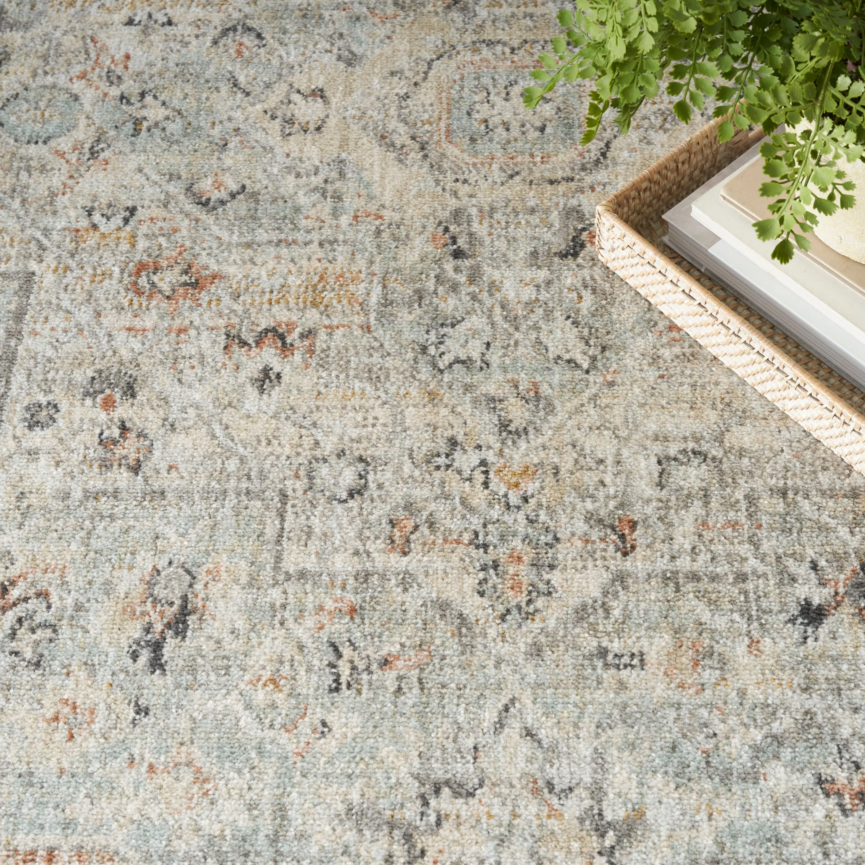 Nourison Oushak Home Indoor Grey Persian Area Rug