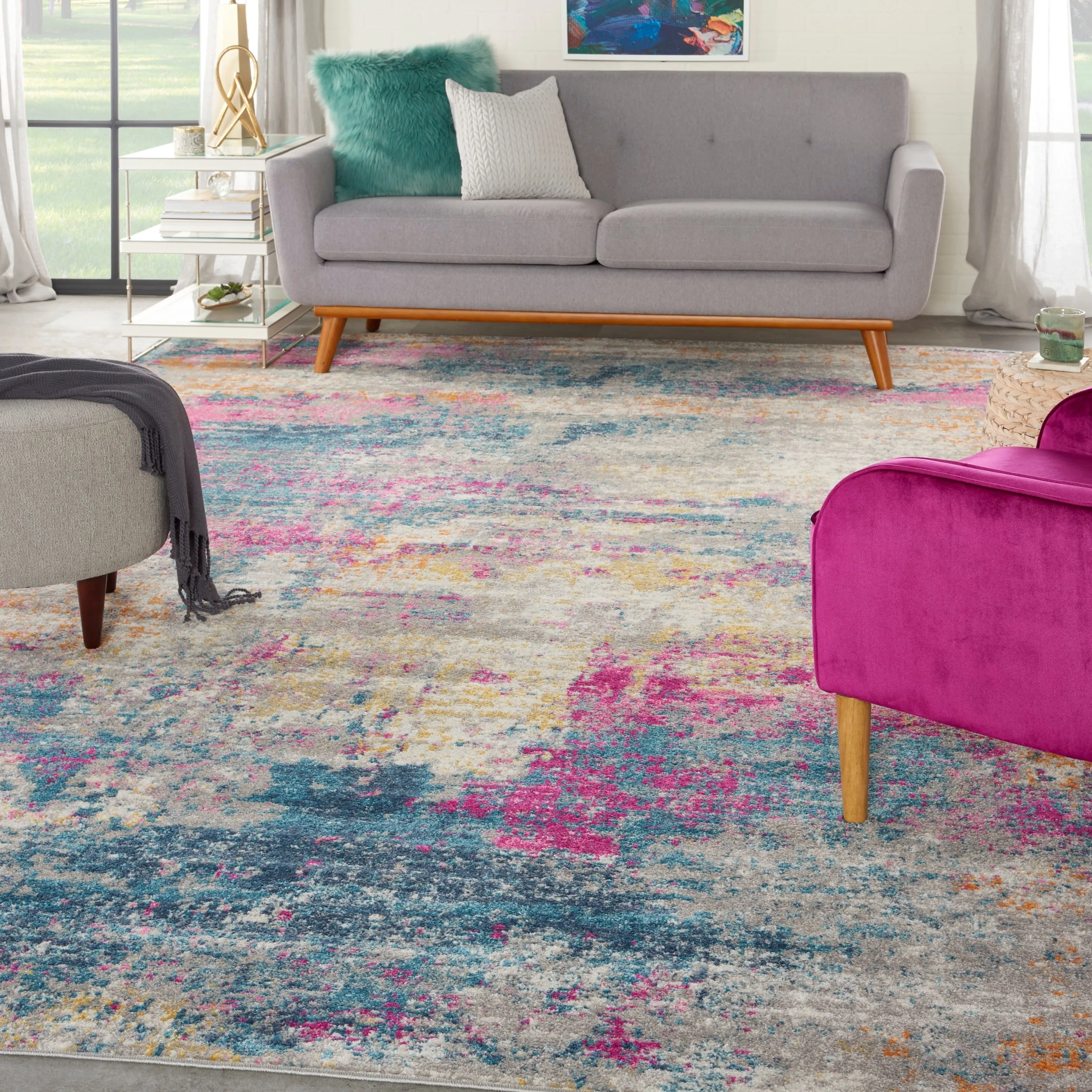 Nourison Passion Abstract Watercolor Multicolor Area Rug
