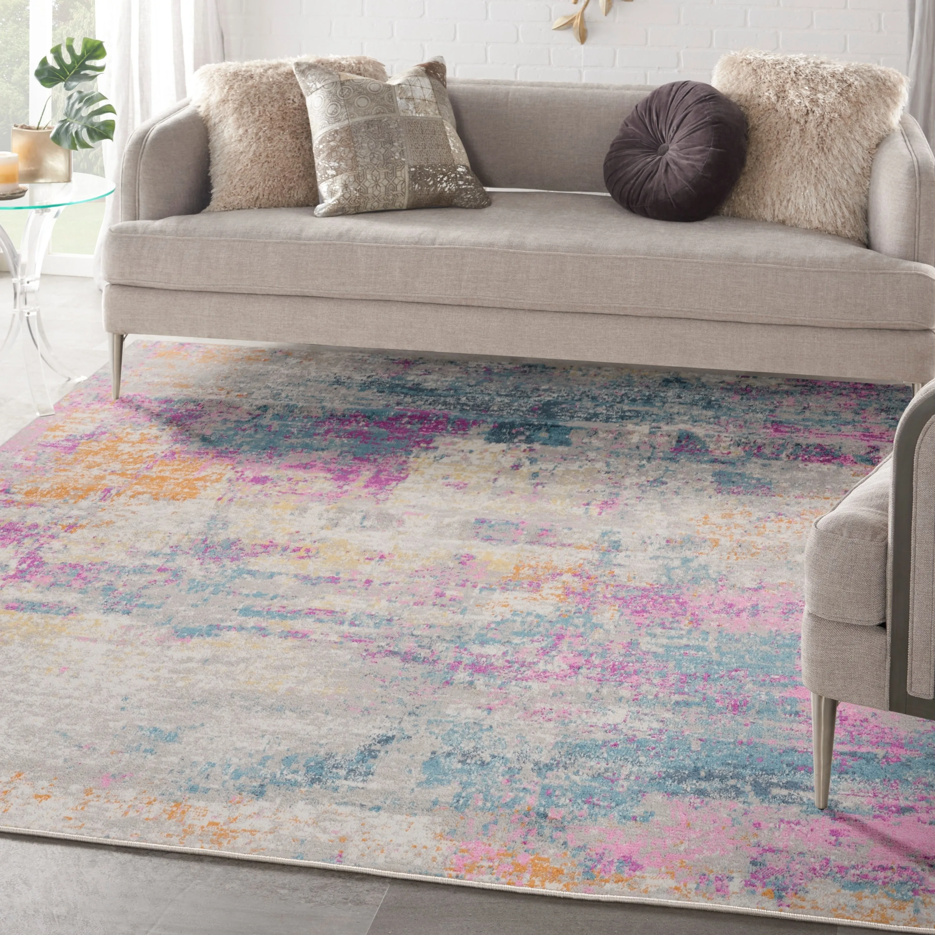 Nourison Passion Abstract Watercolor Multicolor Area Rug