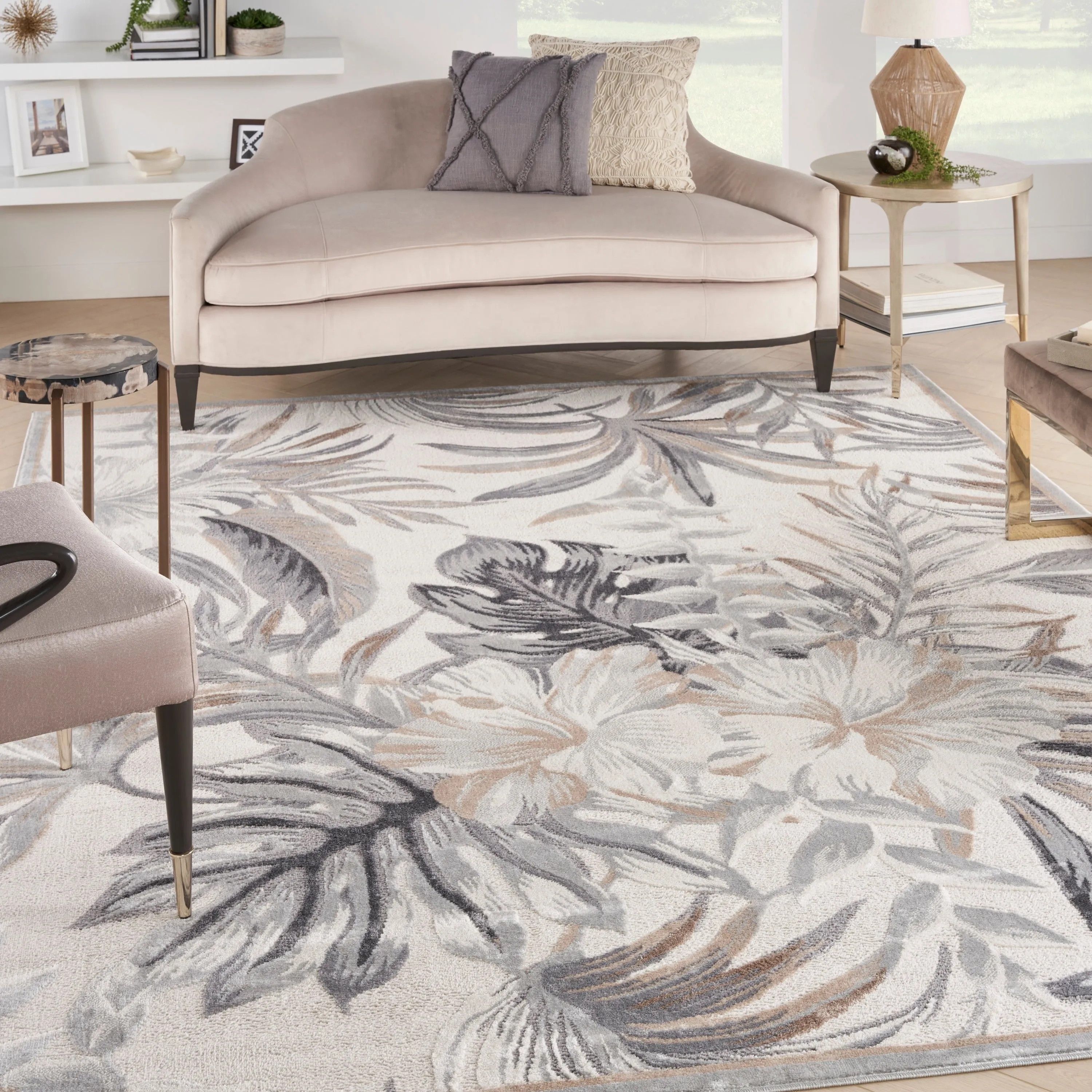 Nourison Pompeii Tropical Contemporary Bordered Area Rug