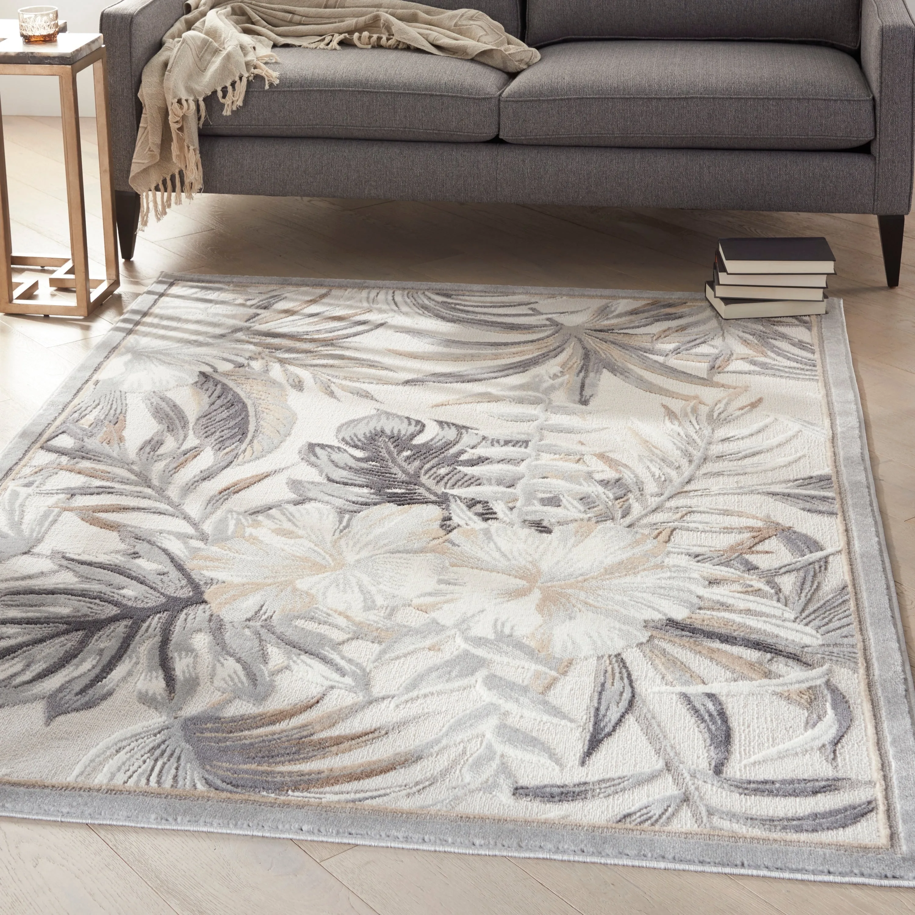 Nourison Pompeii Tropical Contemporary Bordered Area Rug