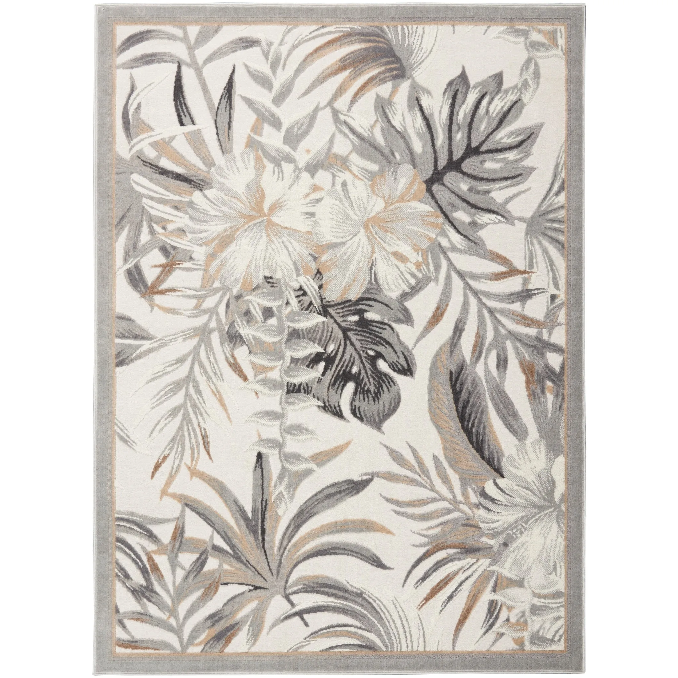 Nourison Pompeii Tropical Contemporary Bordered Area Rug